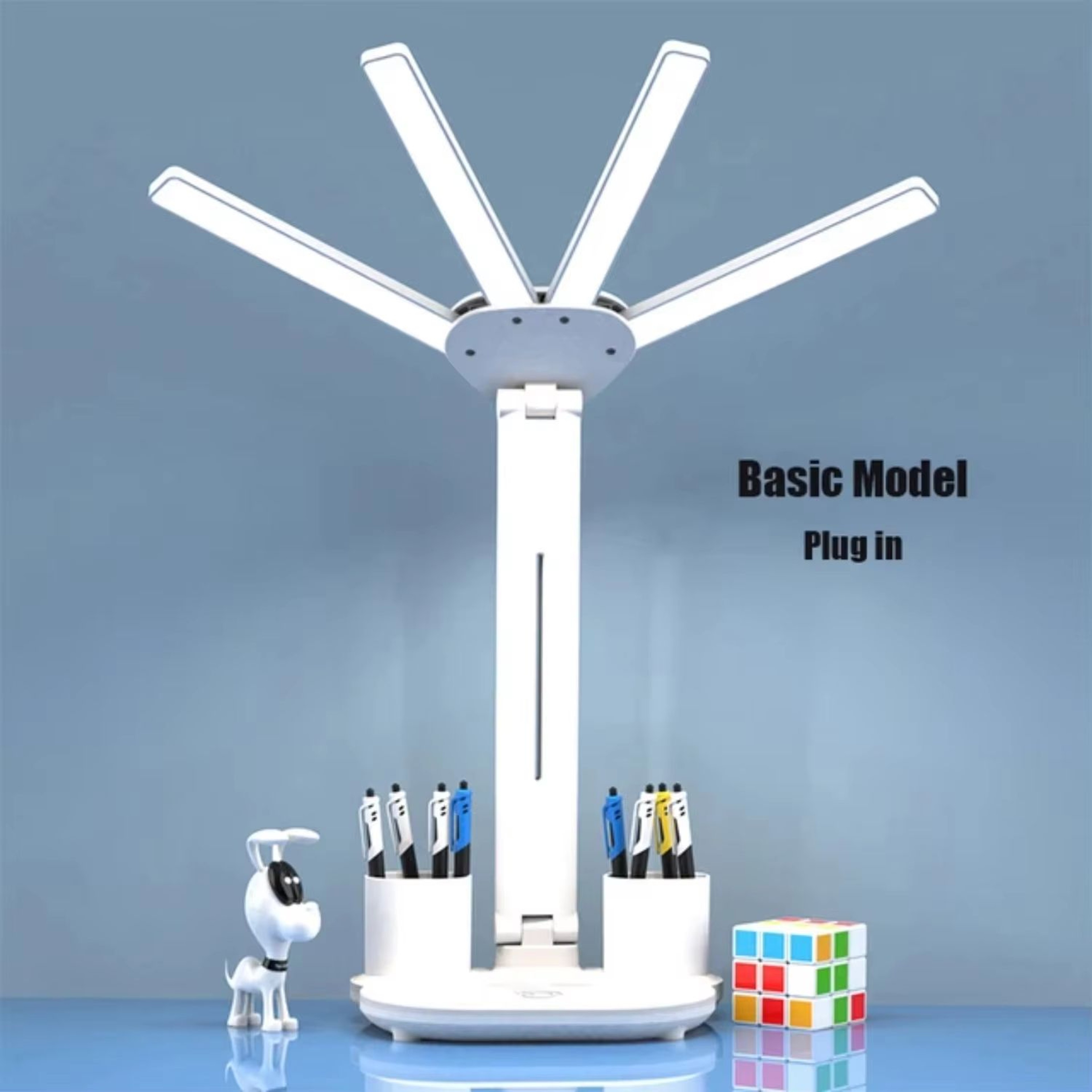 Multifunction USB Charging 3Color LED Desk Lamp With Fan And Clock 6