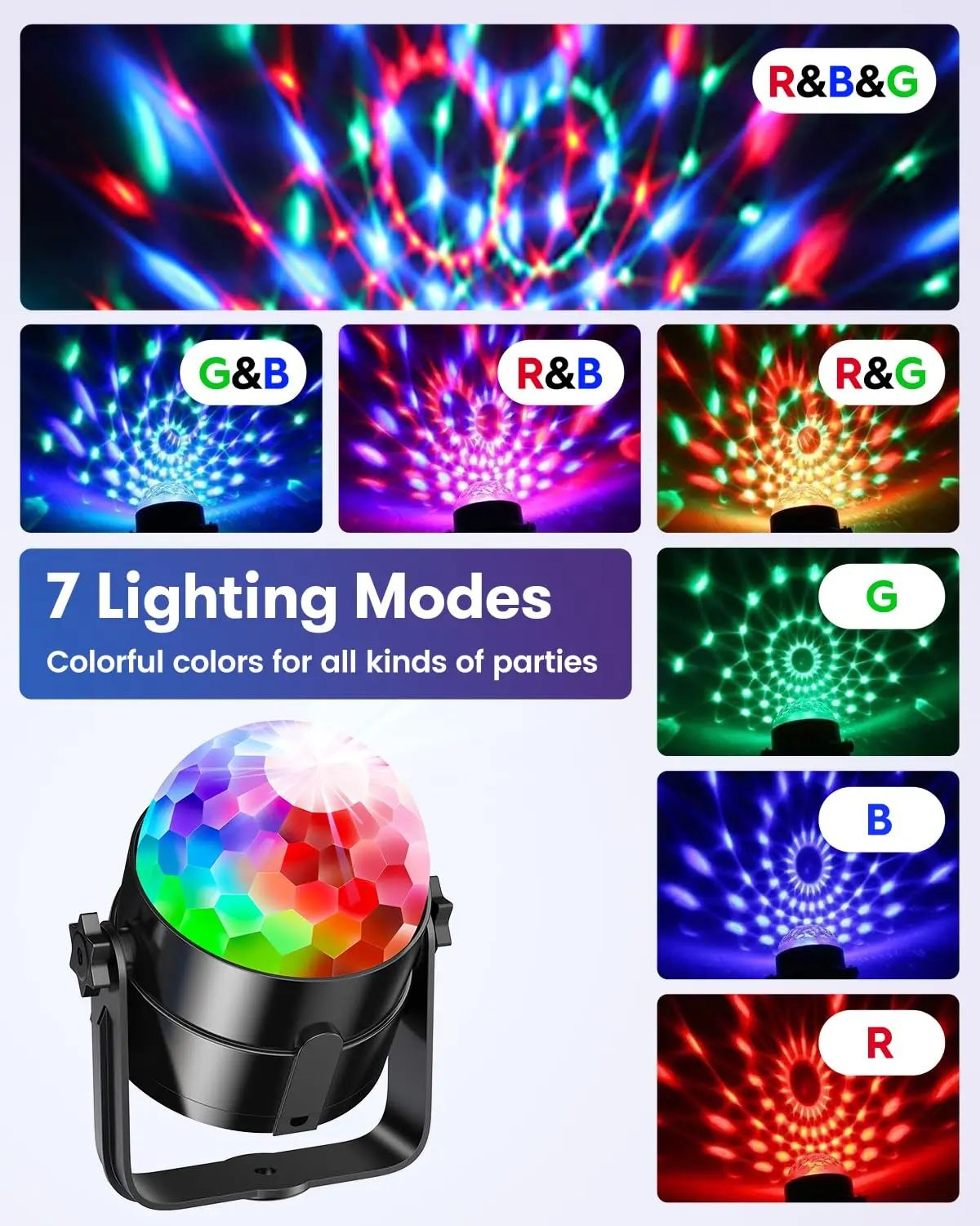 RGB SoundActivated LED Disco Ball Light With Remote Control For Parties And Home Decor 2
