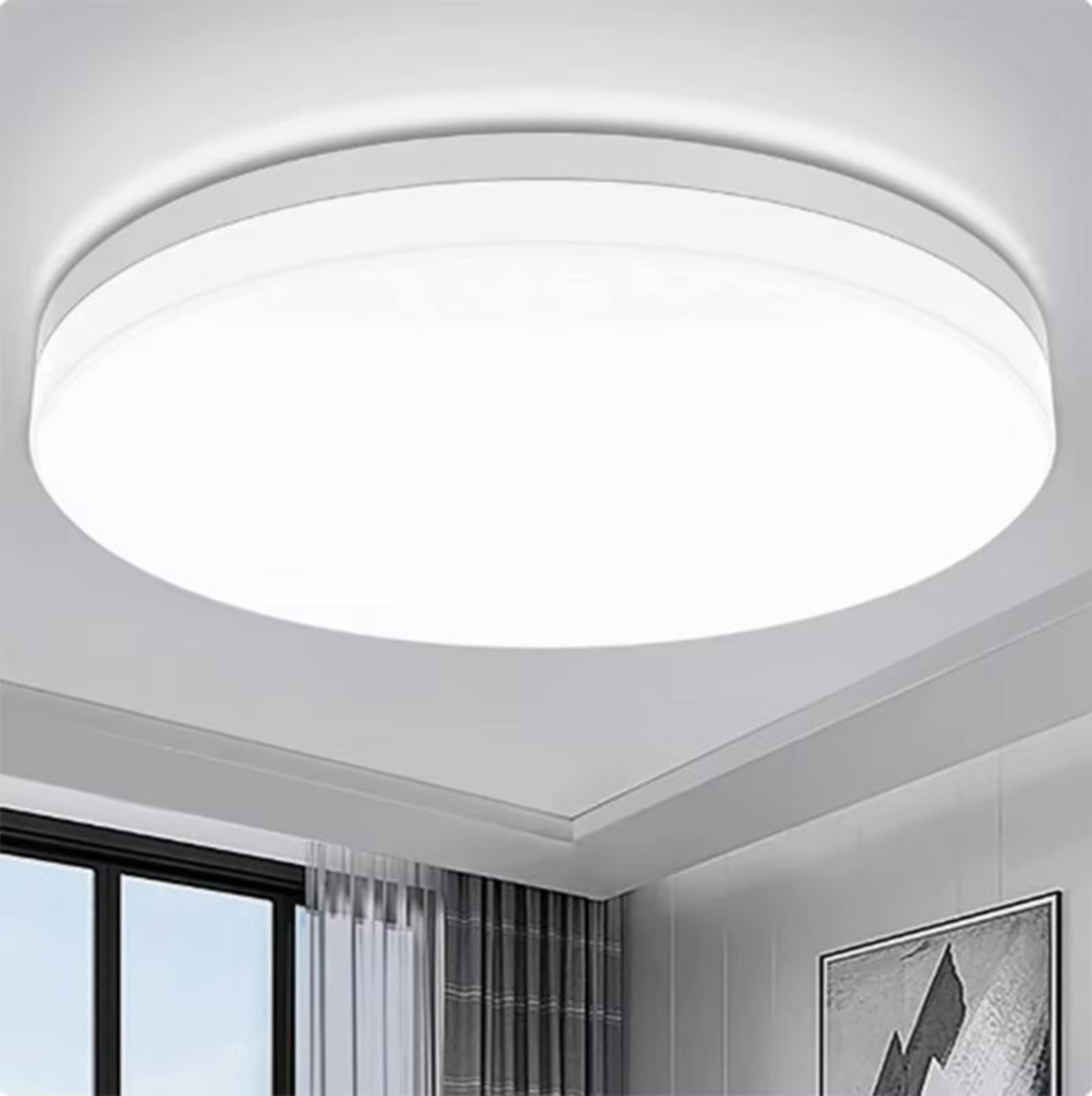 UltraThin Round LED Ceiling Light 6500 K Daylight Waterproof Flush Mount Fixture 0