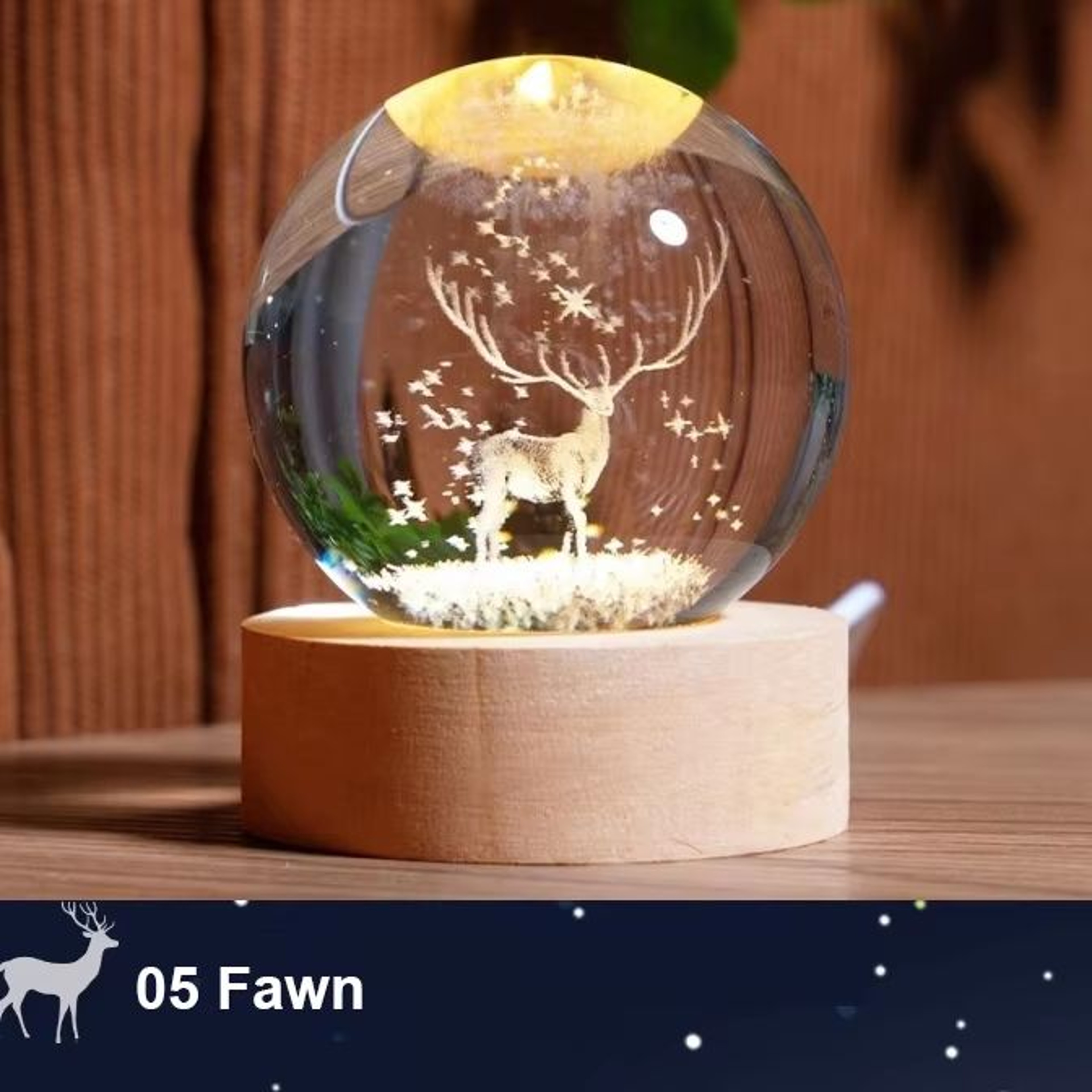 3D Crystal Earth Globe On Wooden Base  Solar System Galaxy Desktop Decoration And Gift 7