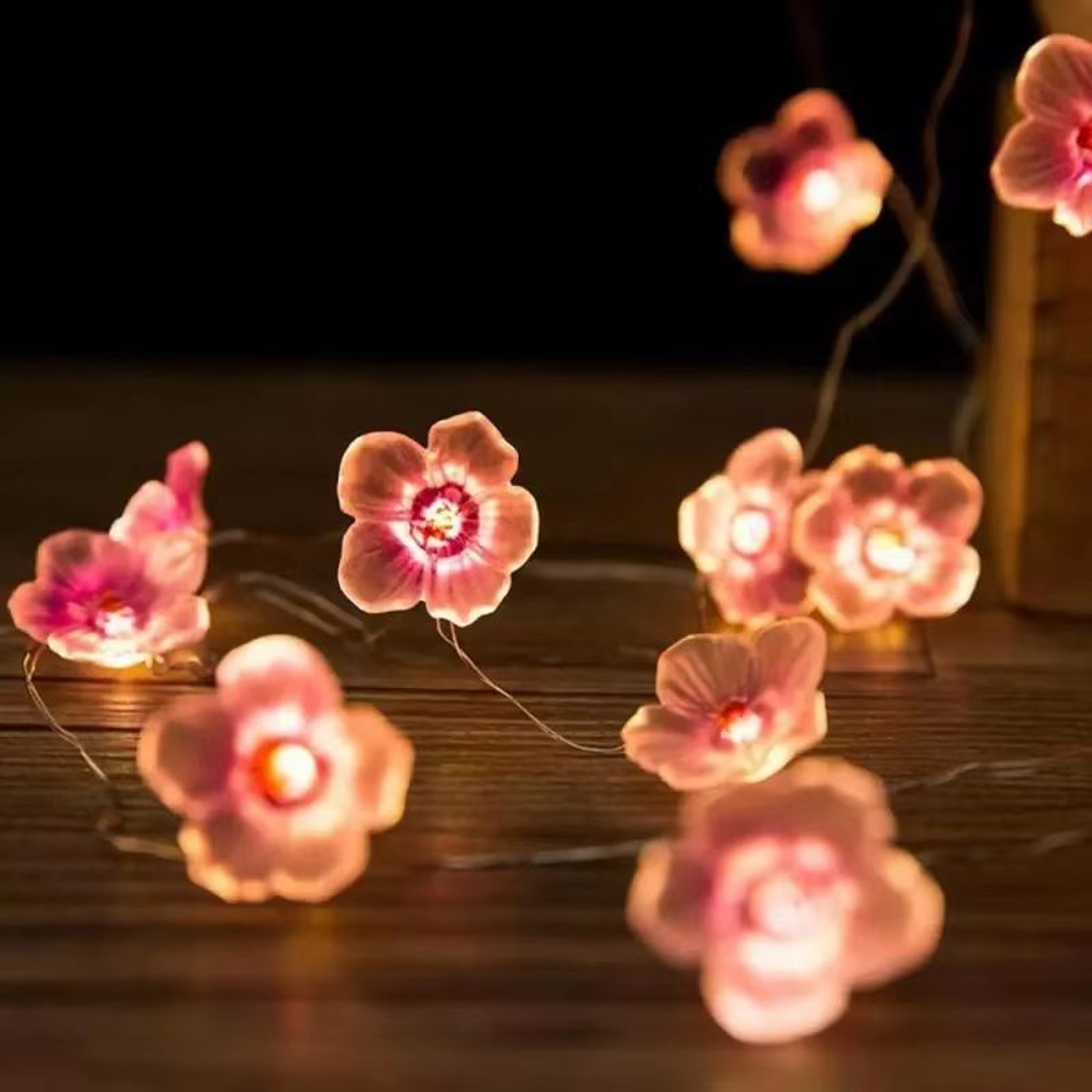 3 M 984 Ft Cherry Blossom Fairy String Lights With 30 LEDs  BatteryPowered Pink Flower Garland 4