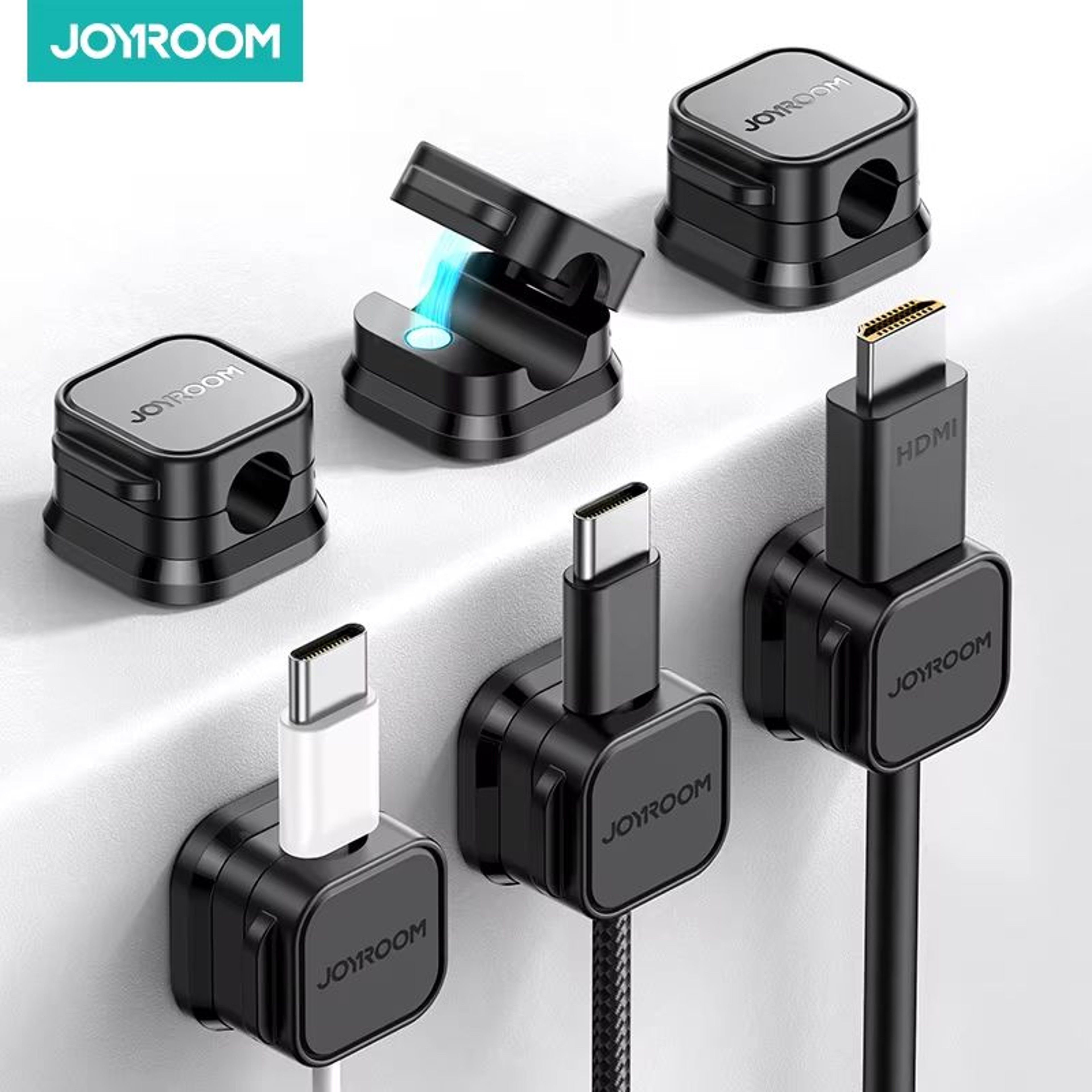 JOYROOM Magnetic Cable Clips Adjustable Cord Holder For Desk And Cable Management 0