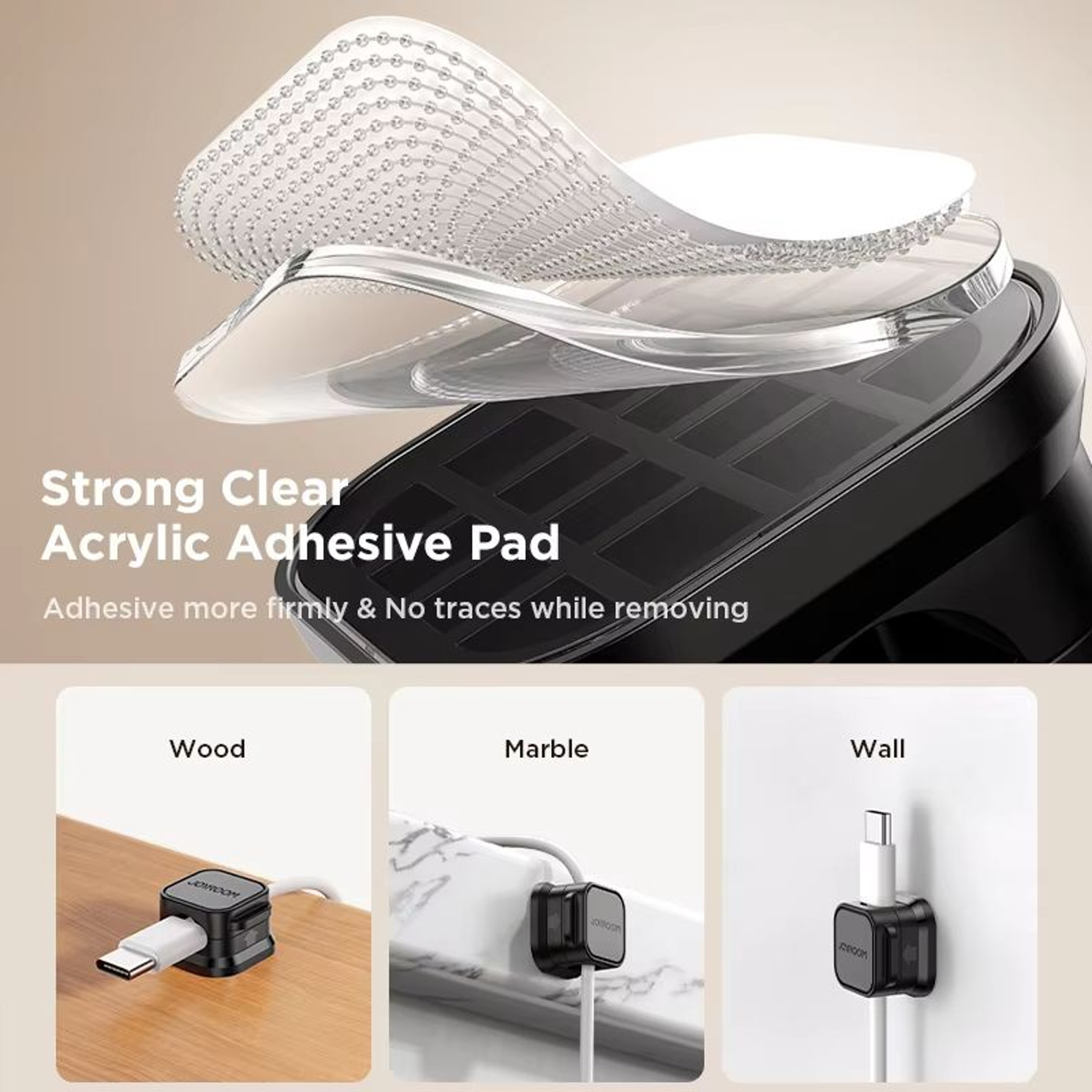 JOYROOM Magnetic Cable Clips Adjustable Cord Holder For Desk And Cable Management 3