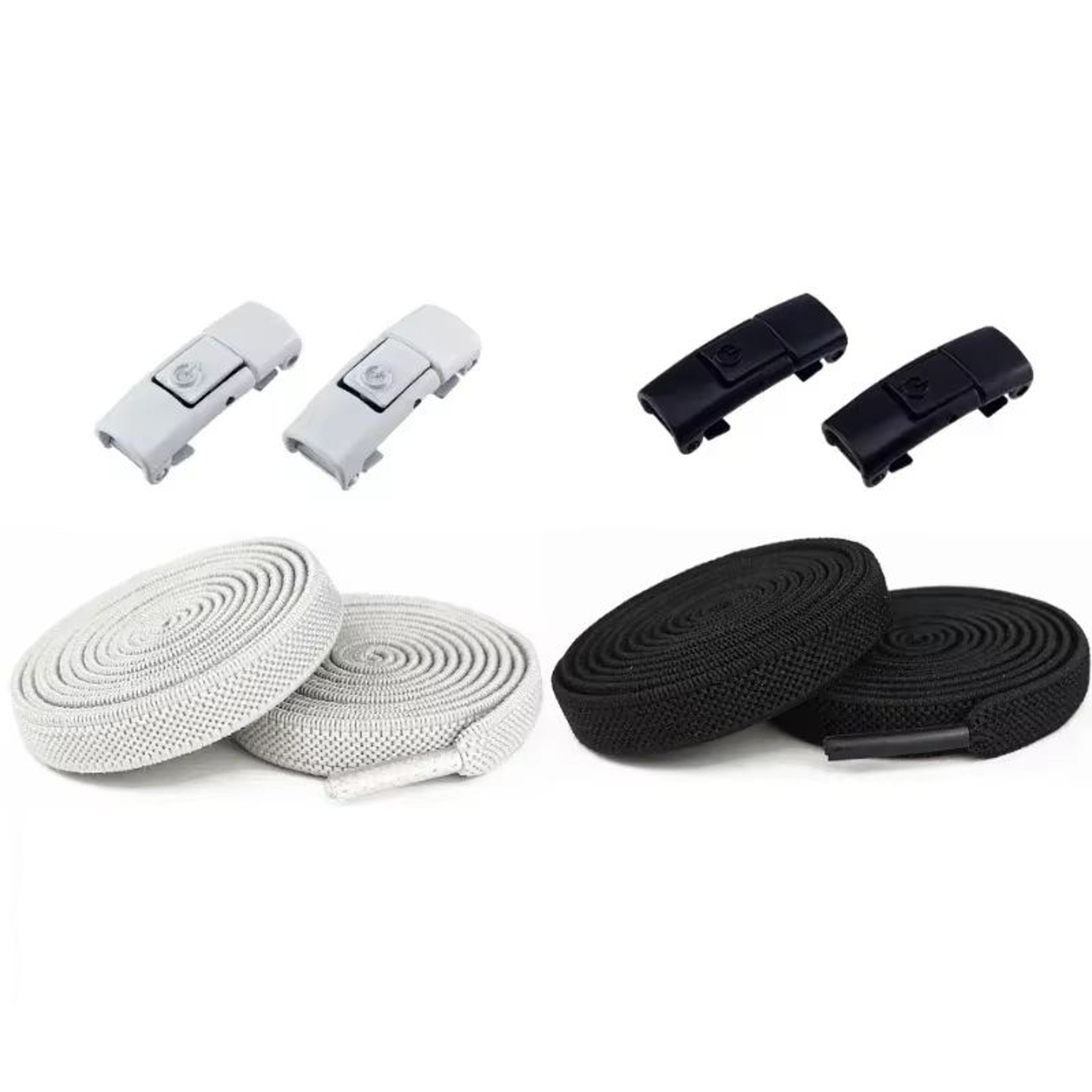 2 Pairs Elastic NoTie Shoelaces With PressLock Flat Design For Kids And Adults 17