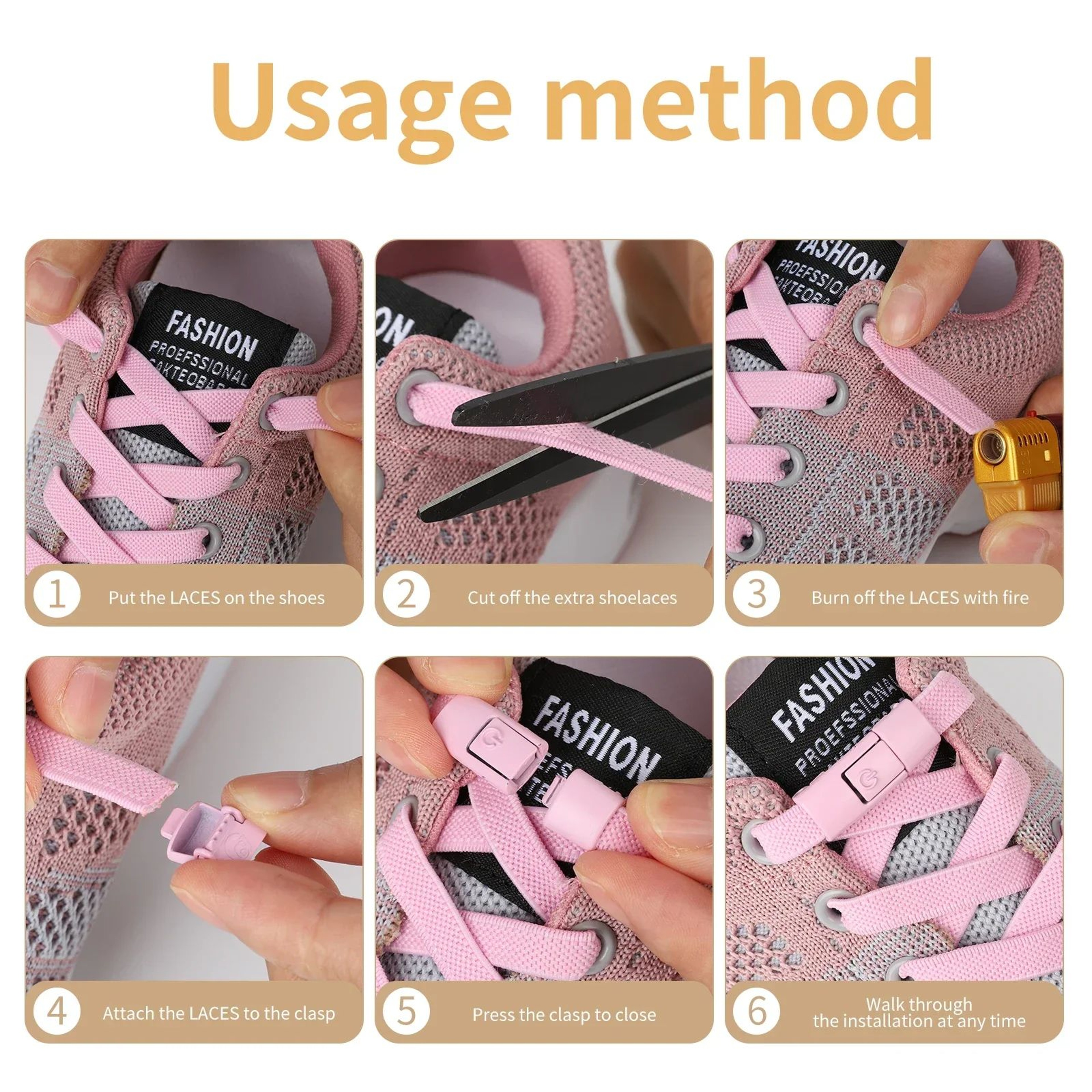 2 Pairs Elastic NoTie Shoelaces With PressLock Flat Design For Kids And Adults 5