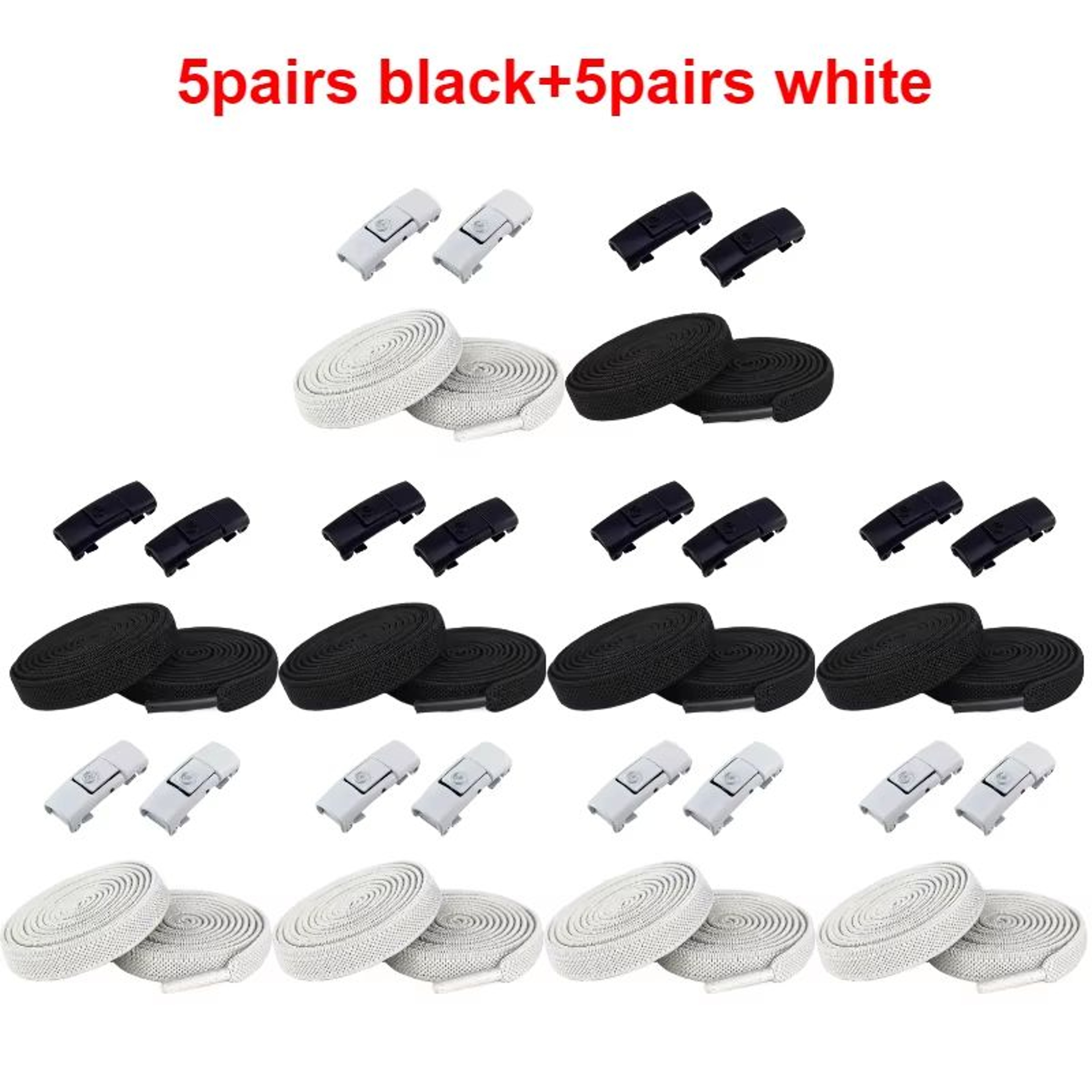 2 Pairs Elastic NoTie Shoelaces With PressLock Flat Design For Kids And Adults 26