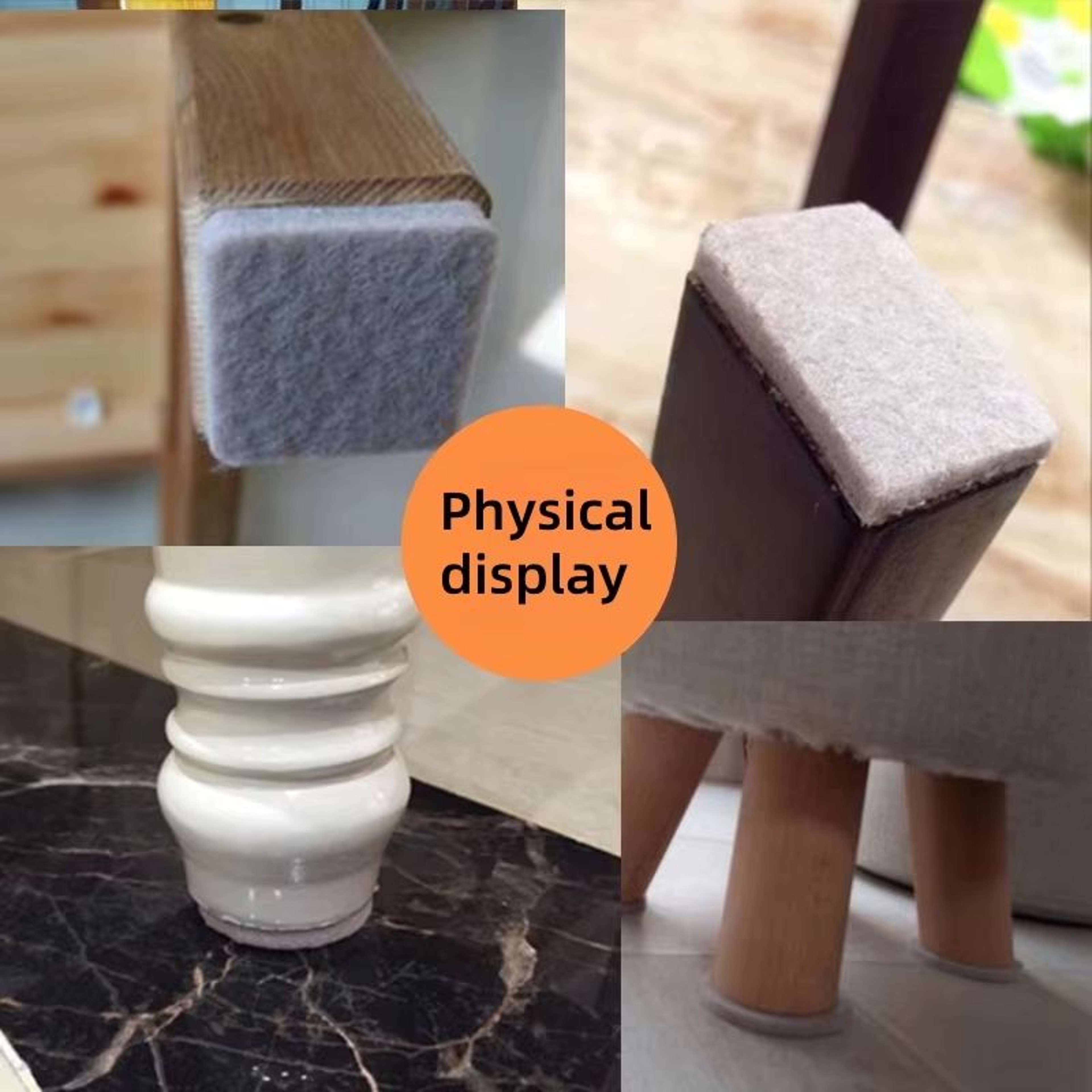 4 Pcs3 Pack SelfAdhesive Furniture Leg Felt Pads AntiSlip Floor Protectors 2