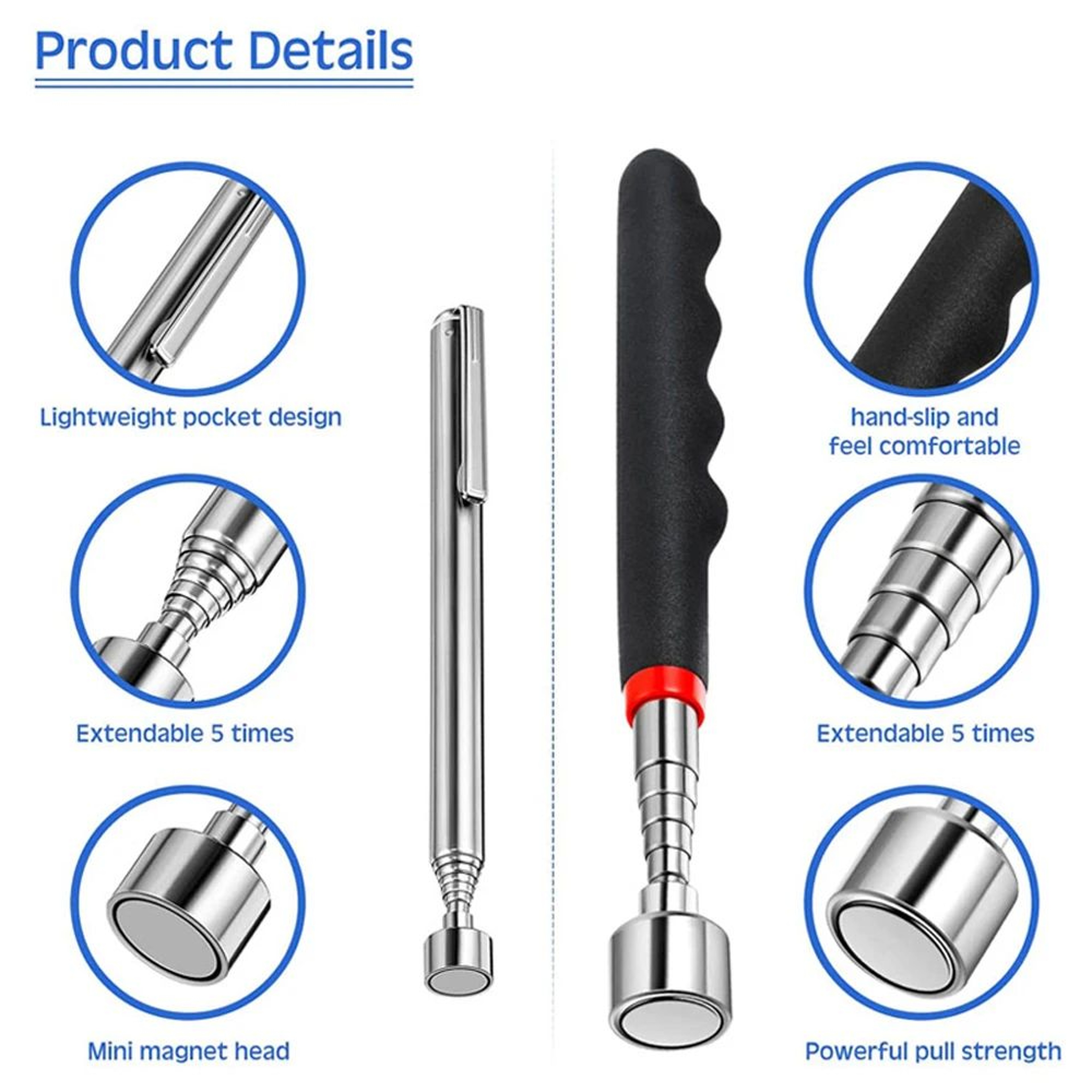 Telescopic Magnetic Pickup Tool Pen For Screws Nuts And Bolts 2