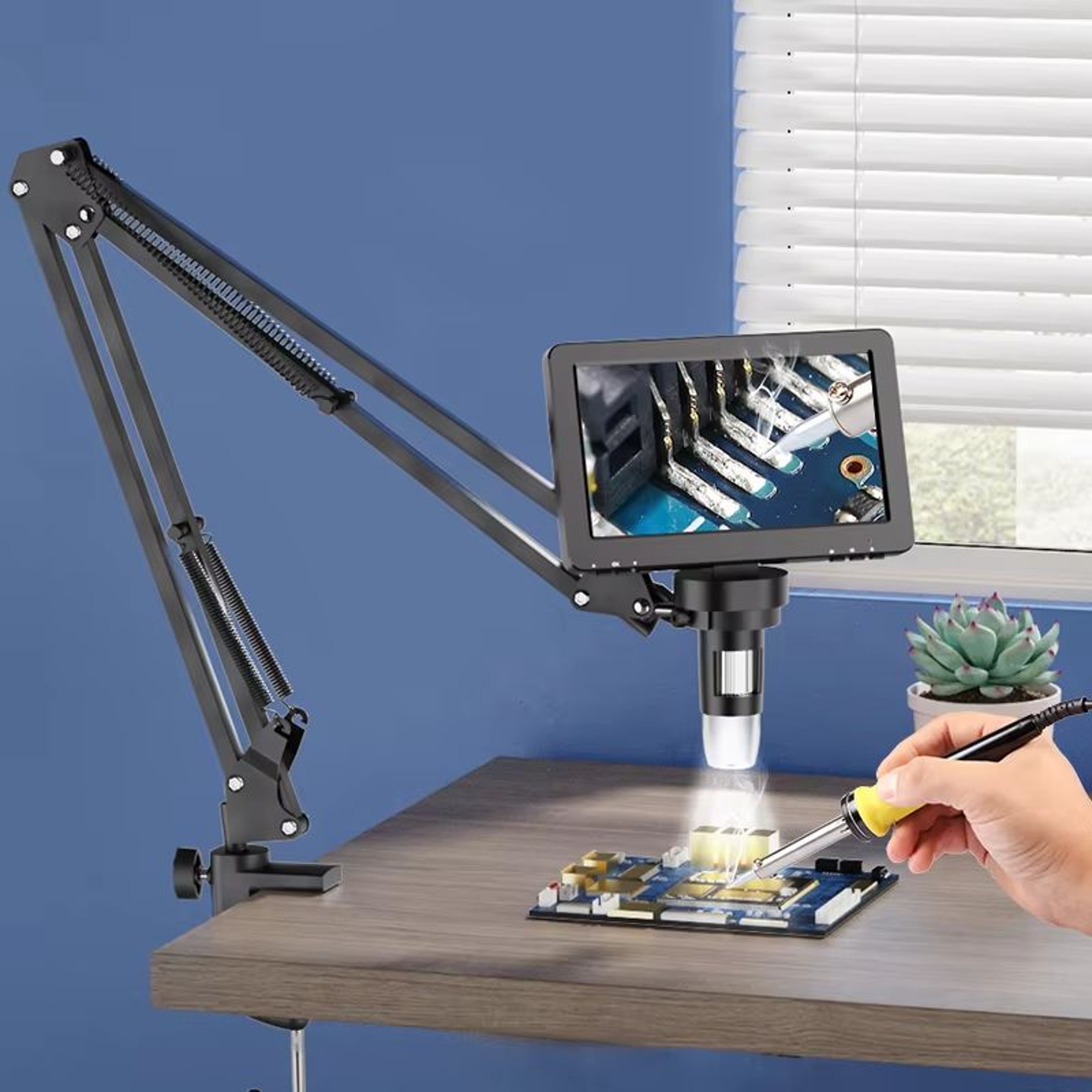 Adjustable Flexible Microscope Arm Stand Metal Bracket Mount 1