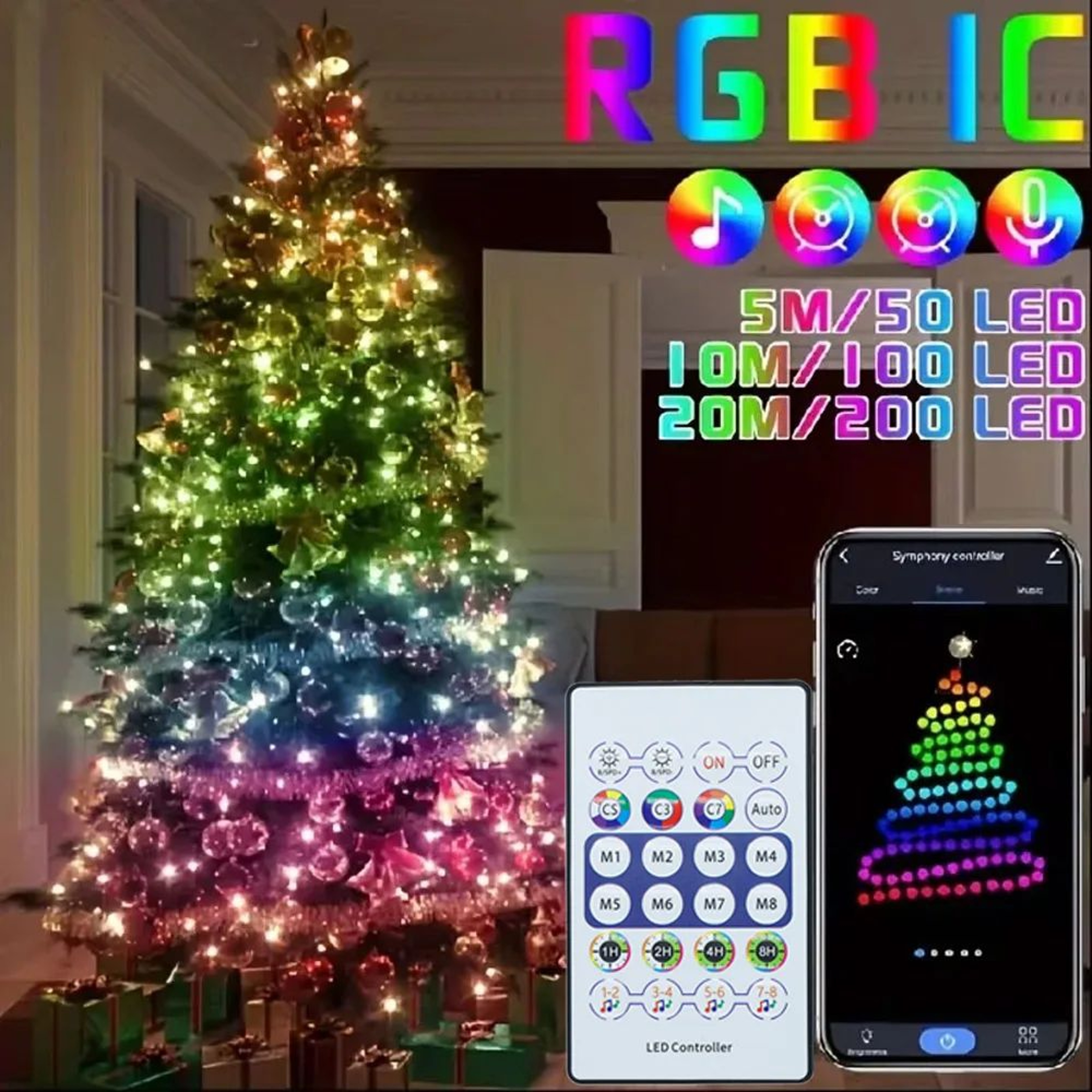 WS2812B RGB Bluetooth LED Strip Lights Smart Dreamcolor Fairy Lights 0
