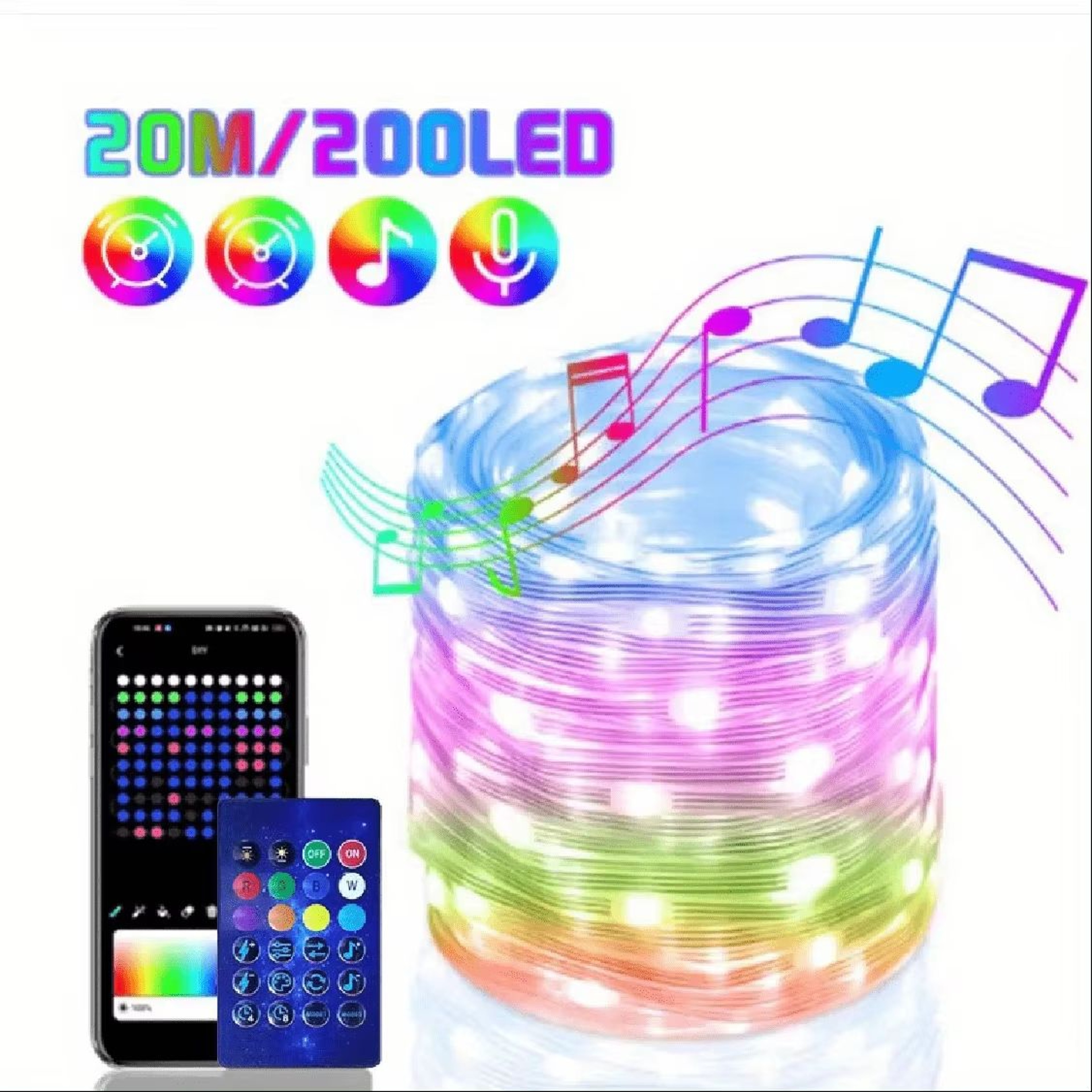 WS2812B RGB Bluetooth LED Strip Lights Smart Dreamcolor Fairy Lights 8