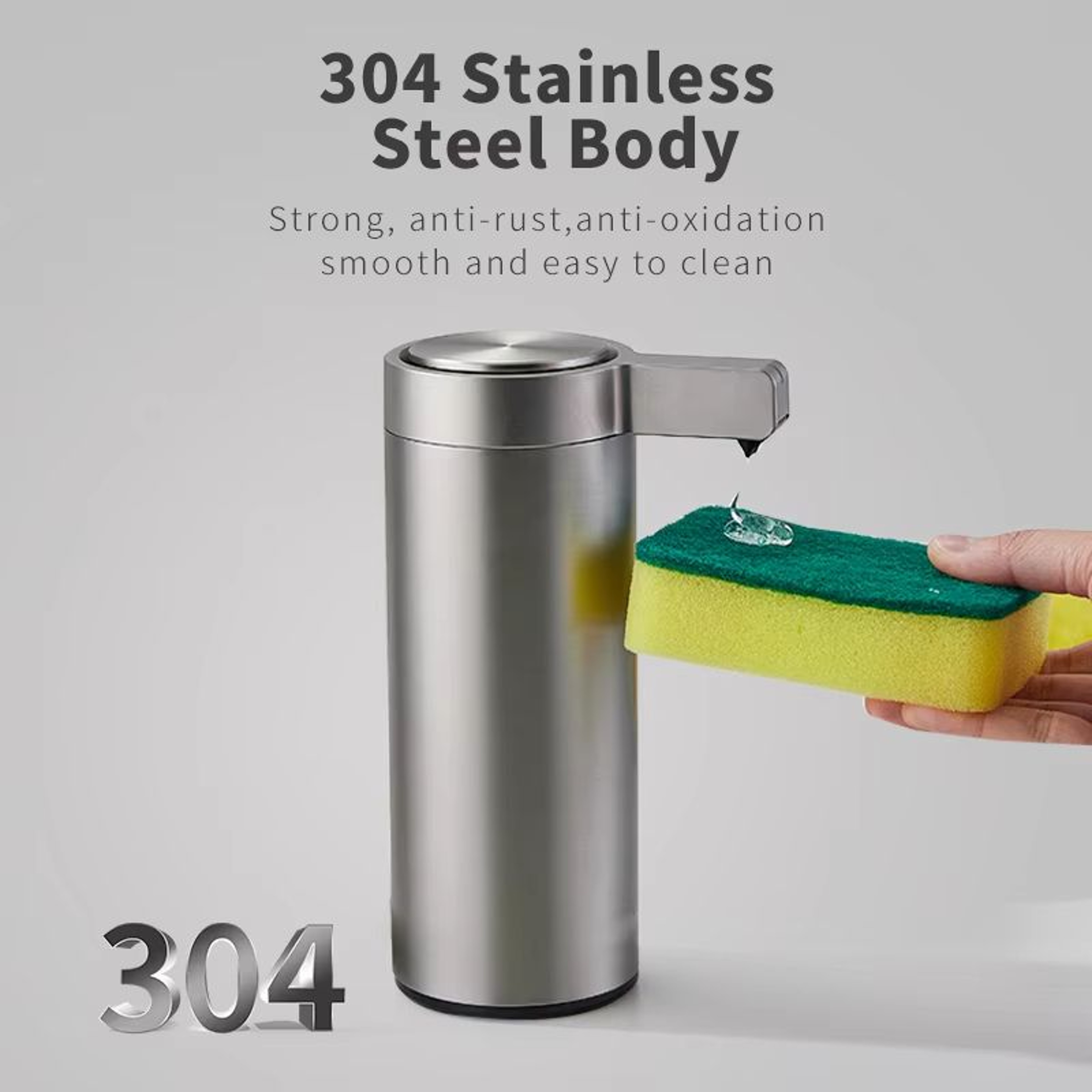 Automatic Kitchen Soap Dispenser Stainless Steel Sensor Hand Wash And Sanitizer Pump 1