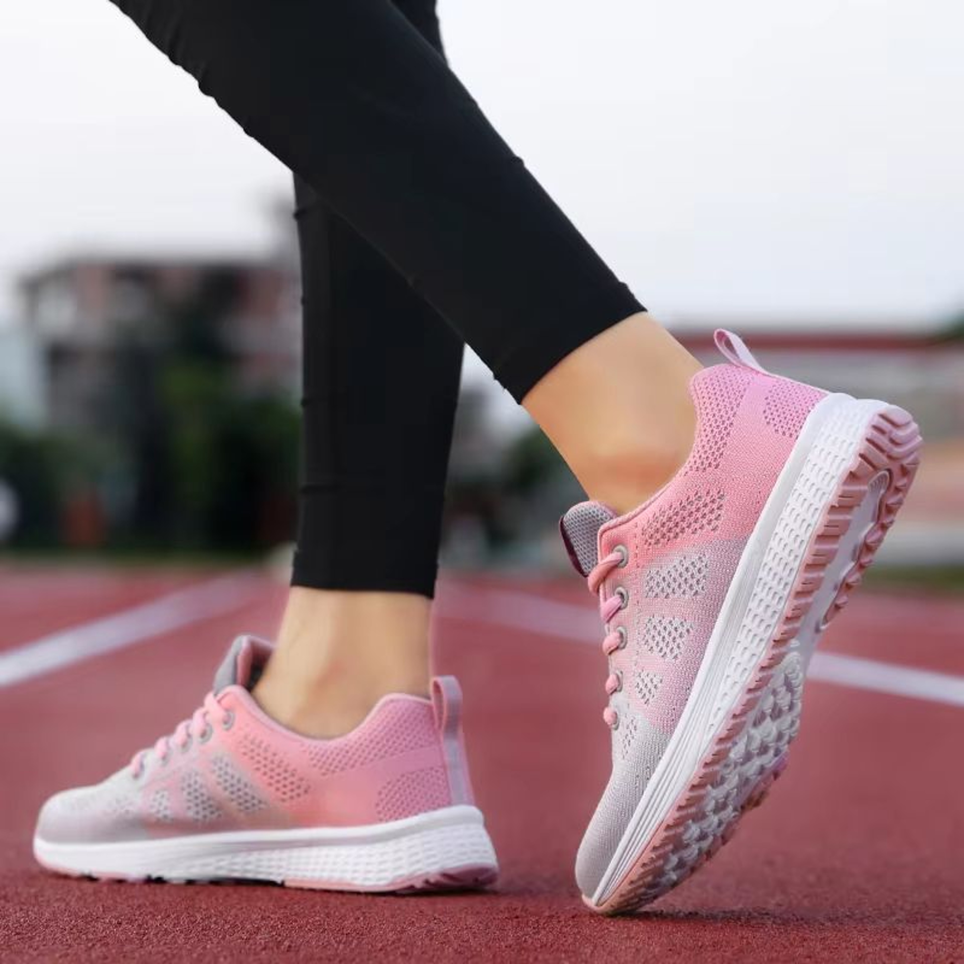 Womens Breathable Mesh Lace Up Walking Sneakers For Everyday Comfort 3