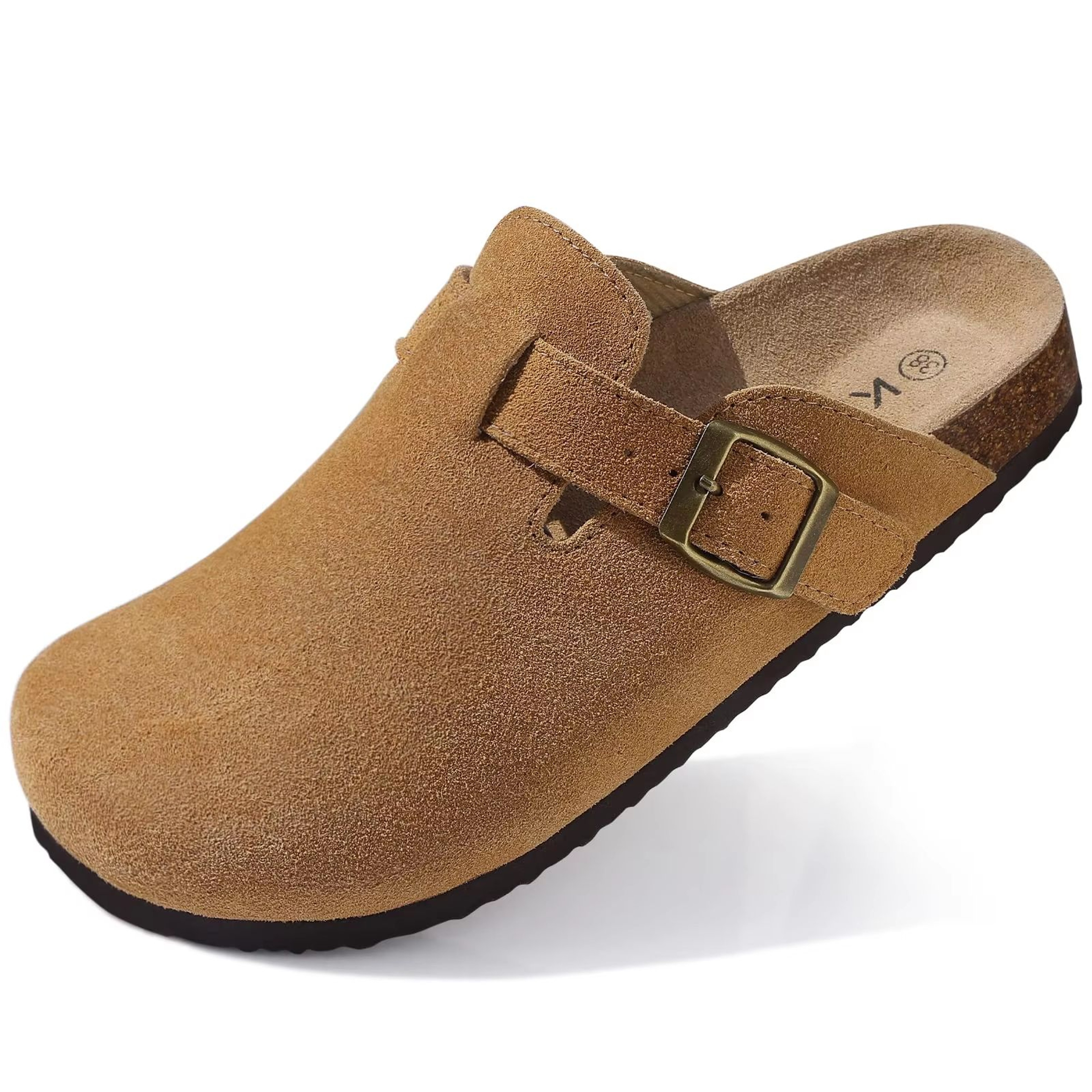 Unisex Suede Clogs With Arch Support And Cork Footbed 10
