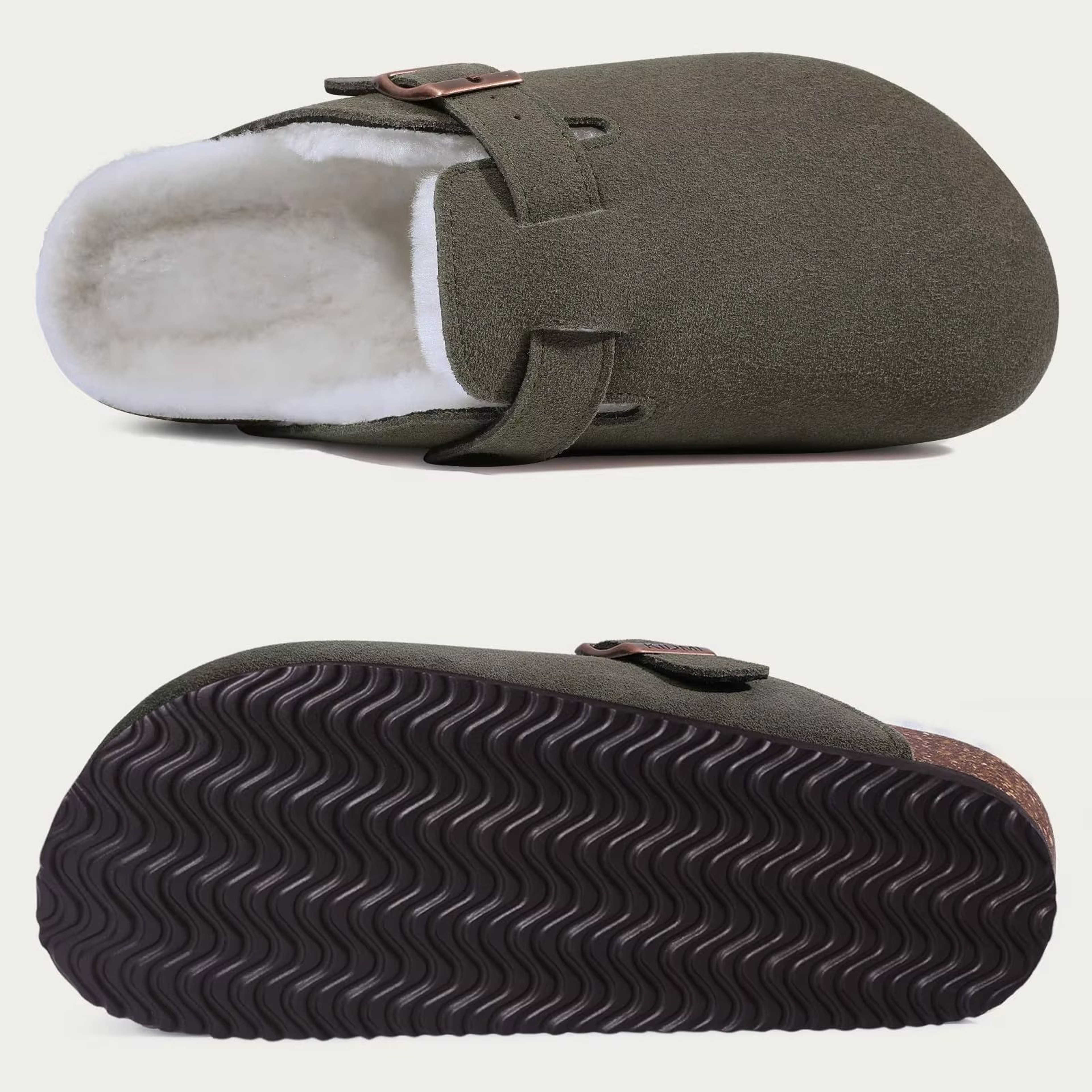 Unisex Suede Clogs With Arch Support And Cork Footbed 5