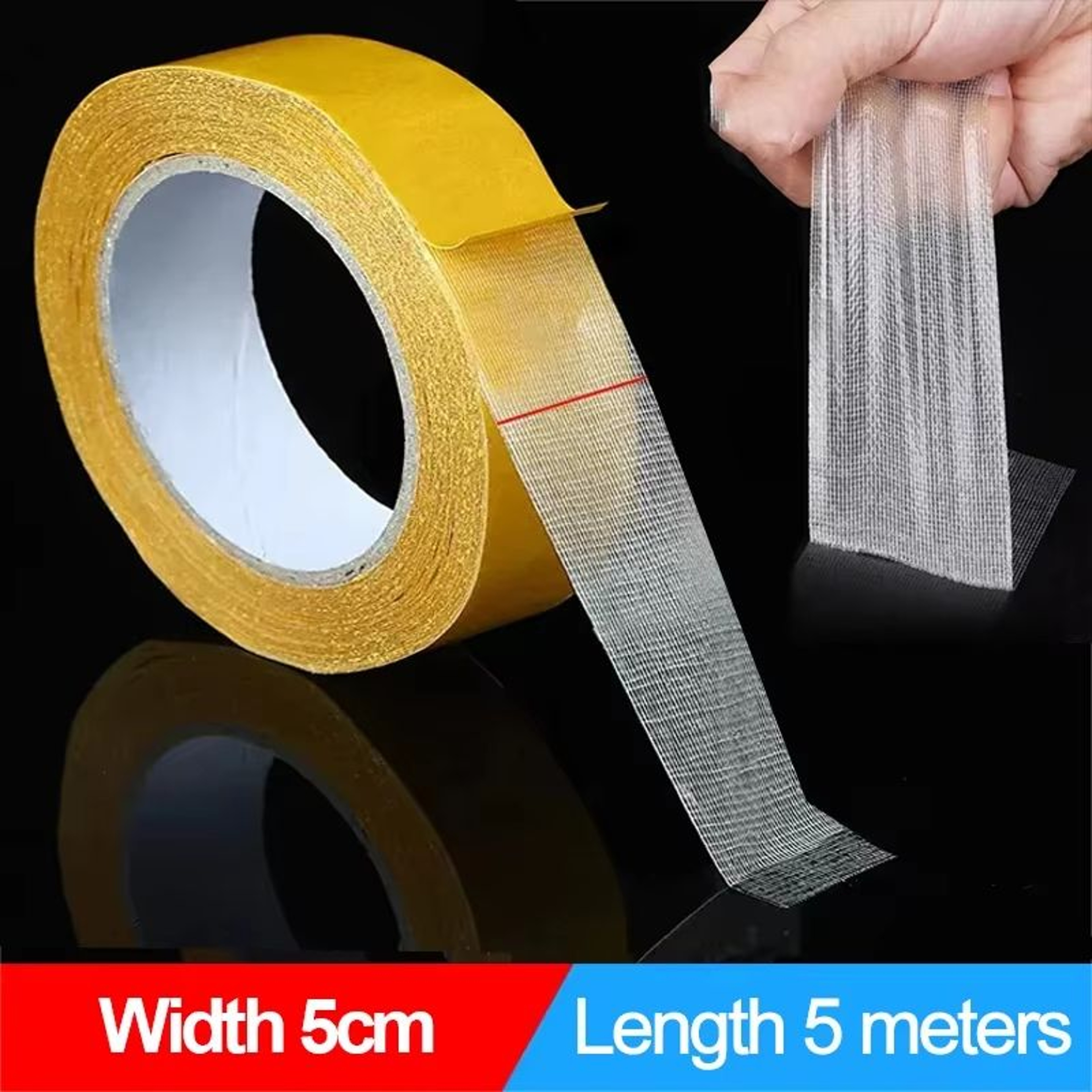 ExtraStrong Transparent DoubleSided Grid Fiber Adhesive Tape 164ft Roll 9