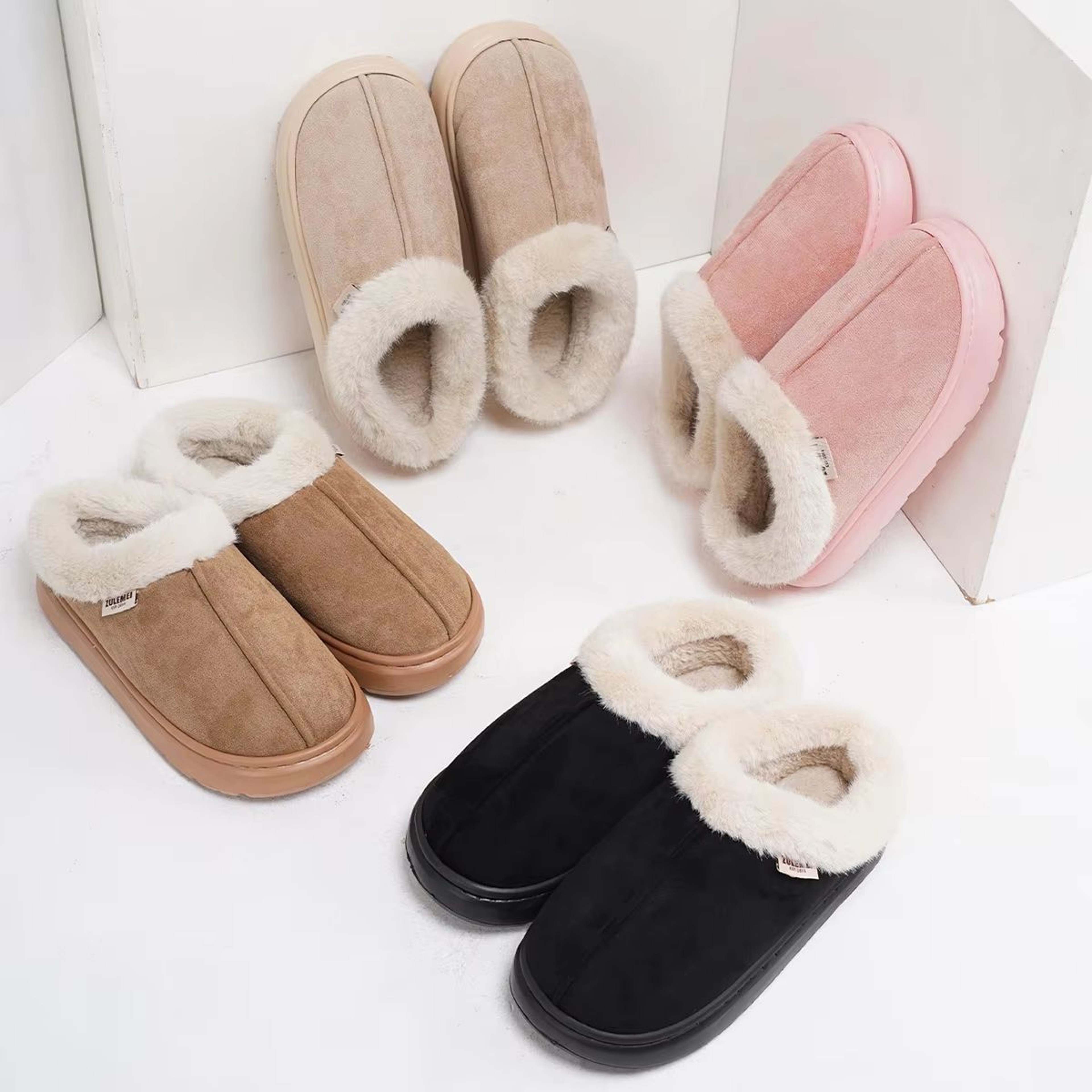 Unisex Winter Cotton Plush Padded Warm House Shoes Outdoor Casual Slippers 2025 3