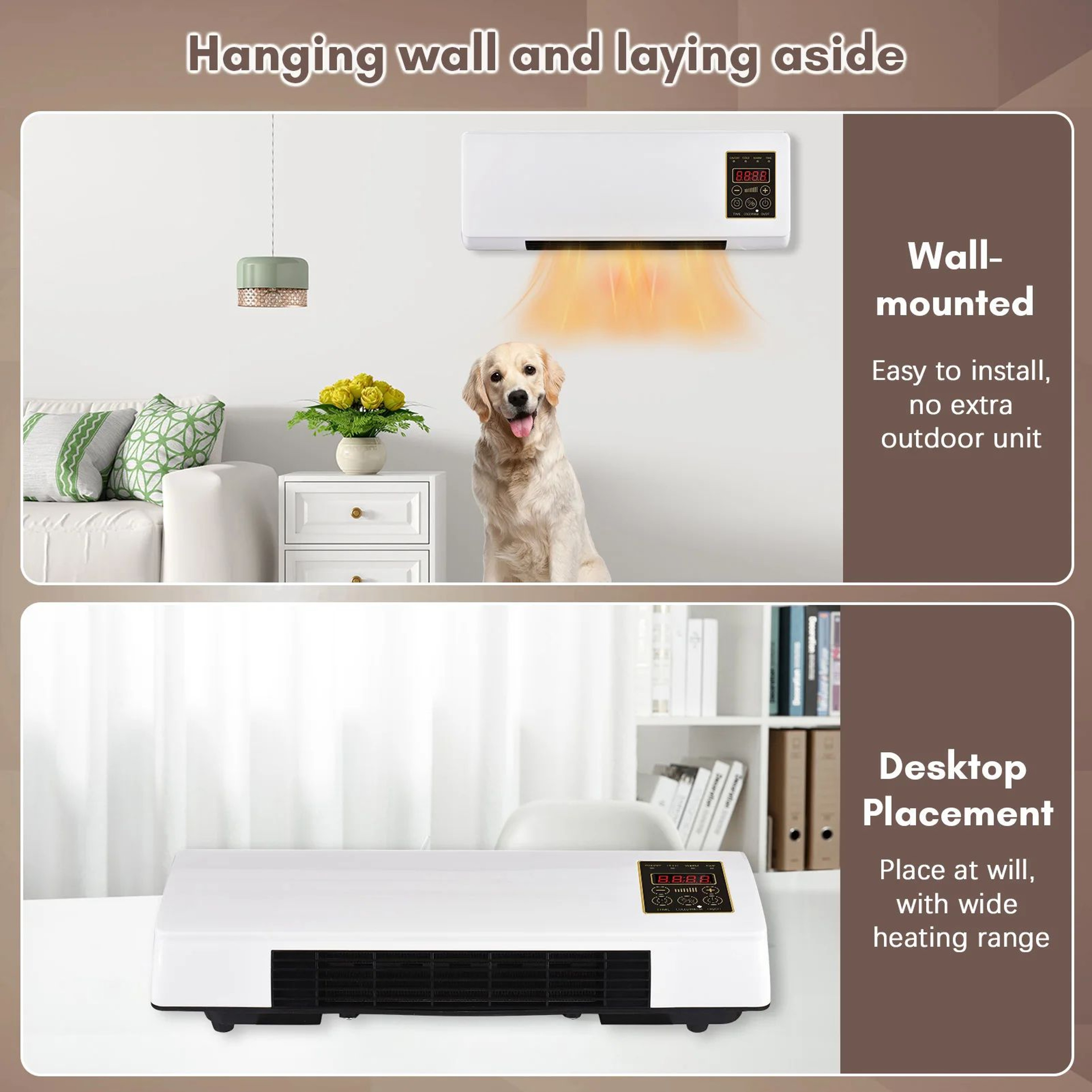 Wall Mounted Desktop Heater And Fan Combo For Household Bedroom Heating Nature Wind 2