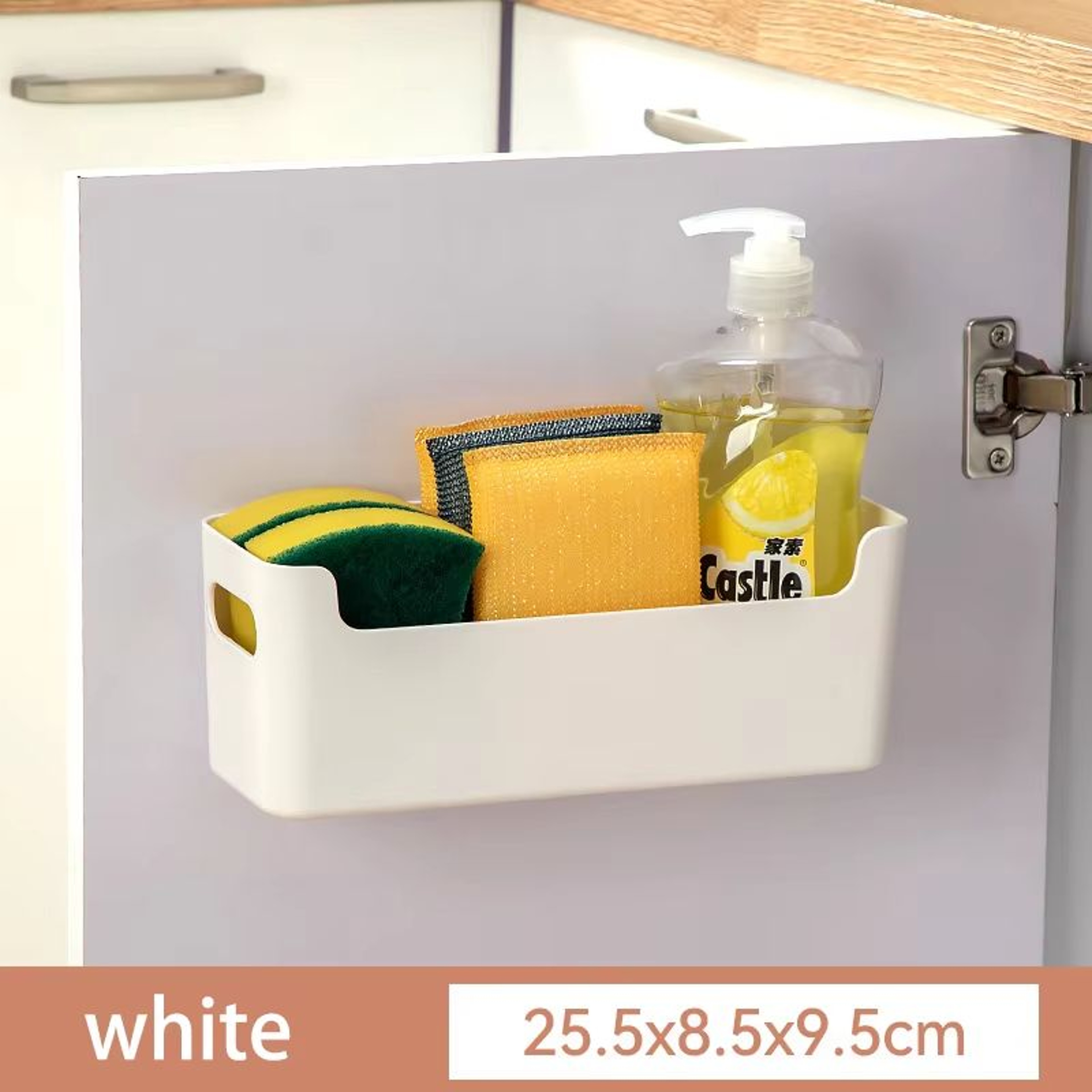 Cabinet Mounted Cling Film And Dish Drying Rack Kitchen Organizer 7