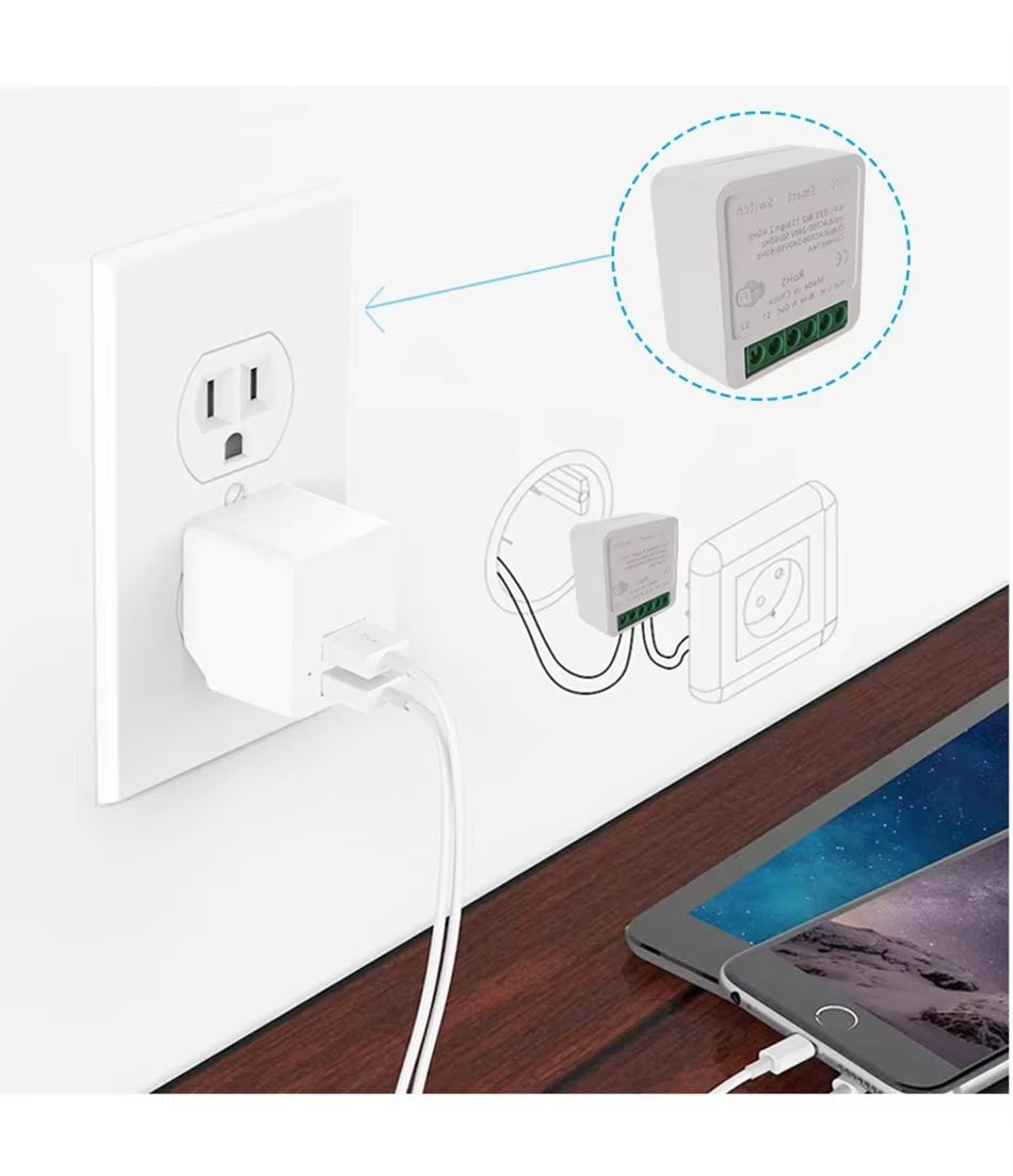 Mini WiFi Smart Switch Module 16 A 2Way Control Tuya For Alexa Google Home 4