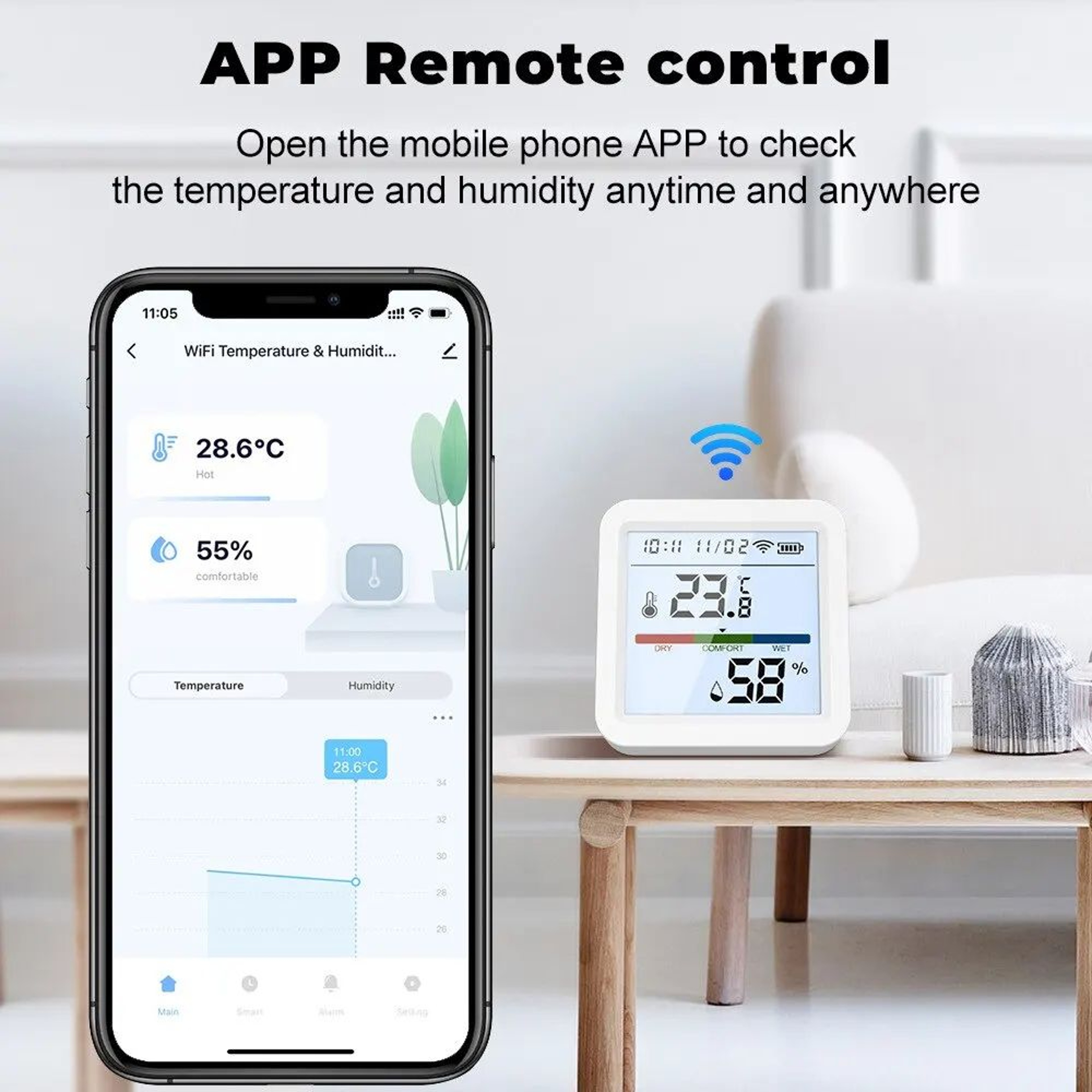 Tuya WiFi Temperature Humidity Sensor With Backlit LCD Smart Hygrometer Thermometer For Smart Life  1