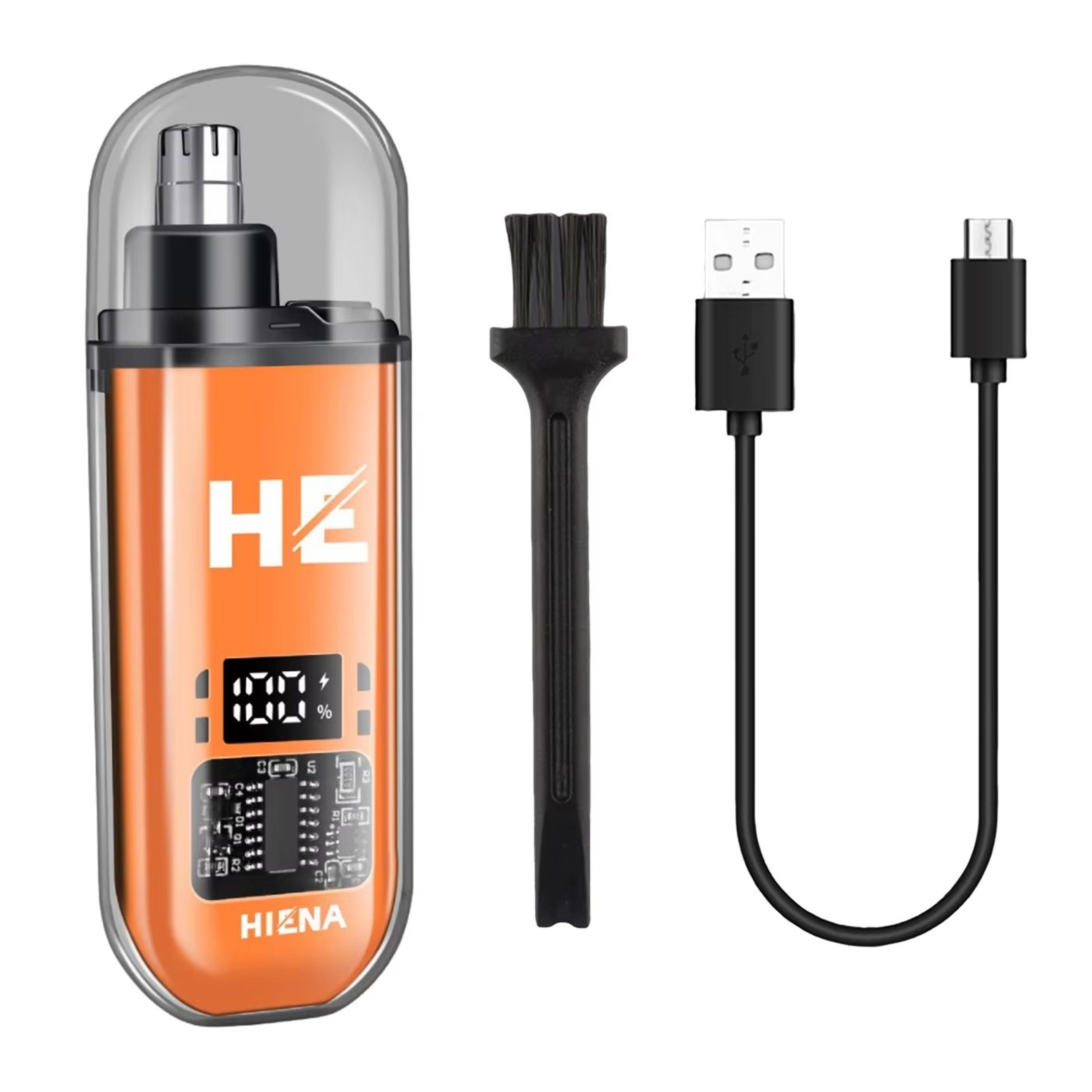 HIENA Rechargeable Electric Nose Ear Hair Trimmer With Wet And Dry Mini Pocket Clipper 7