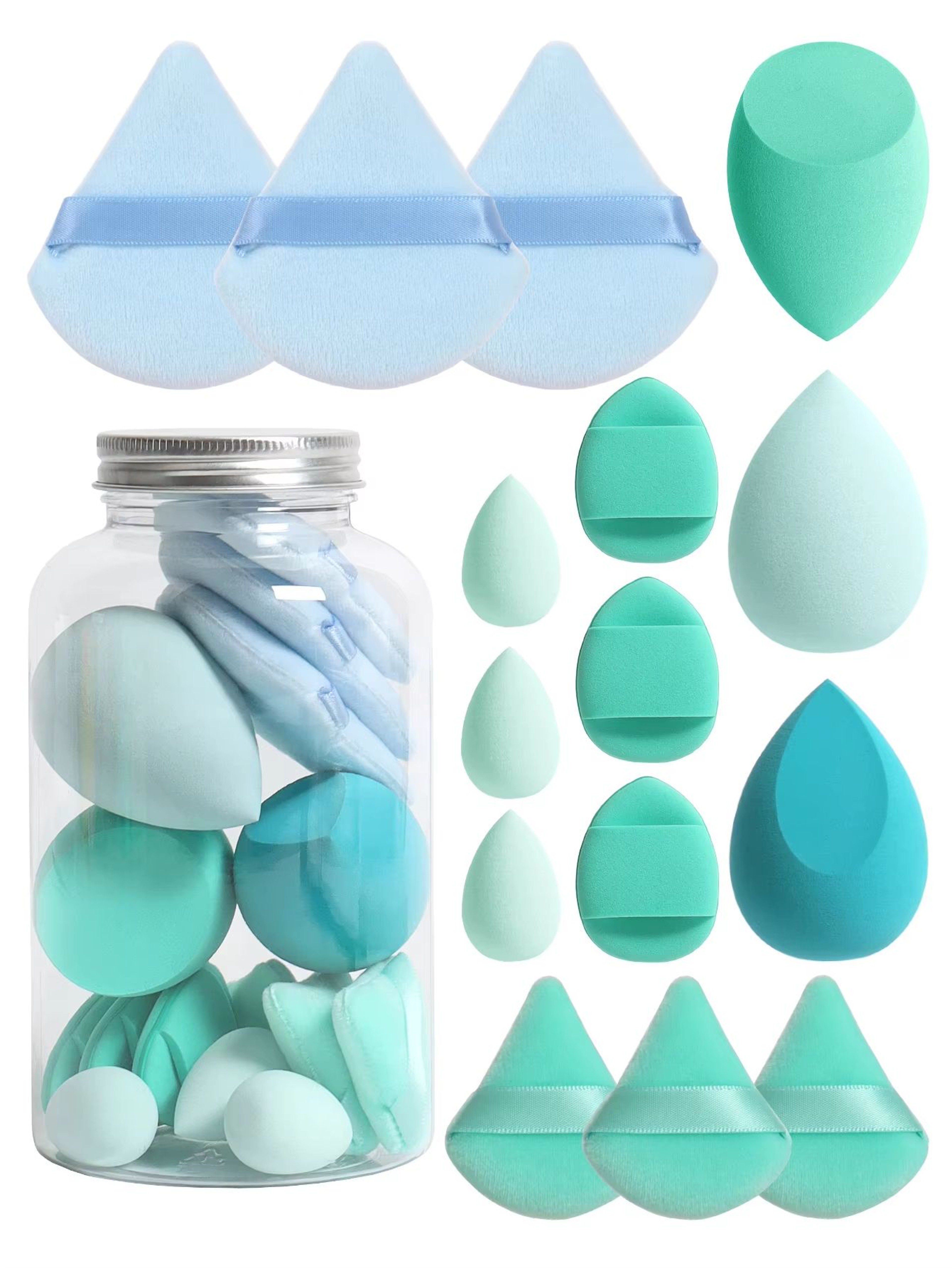 15 Piece Makeup Puff Set With Loose Powder Puffs Mini Makeup Sponges And Air Cushion Puffs In Trave 2