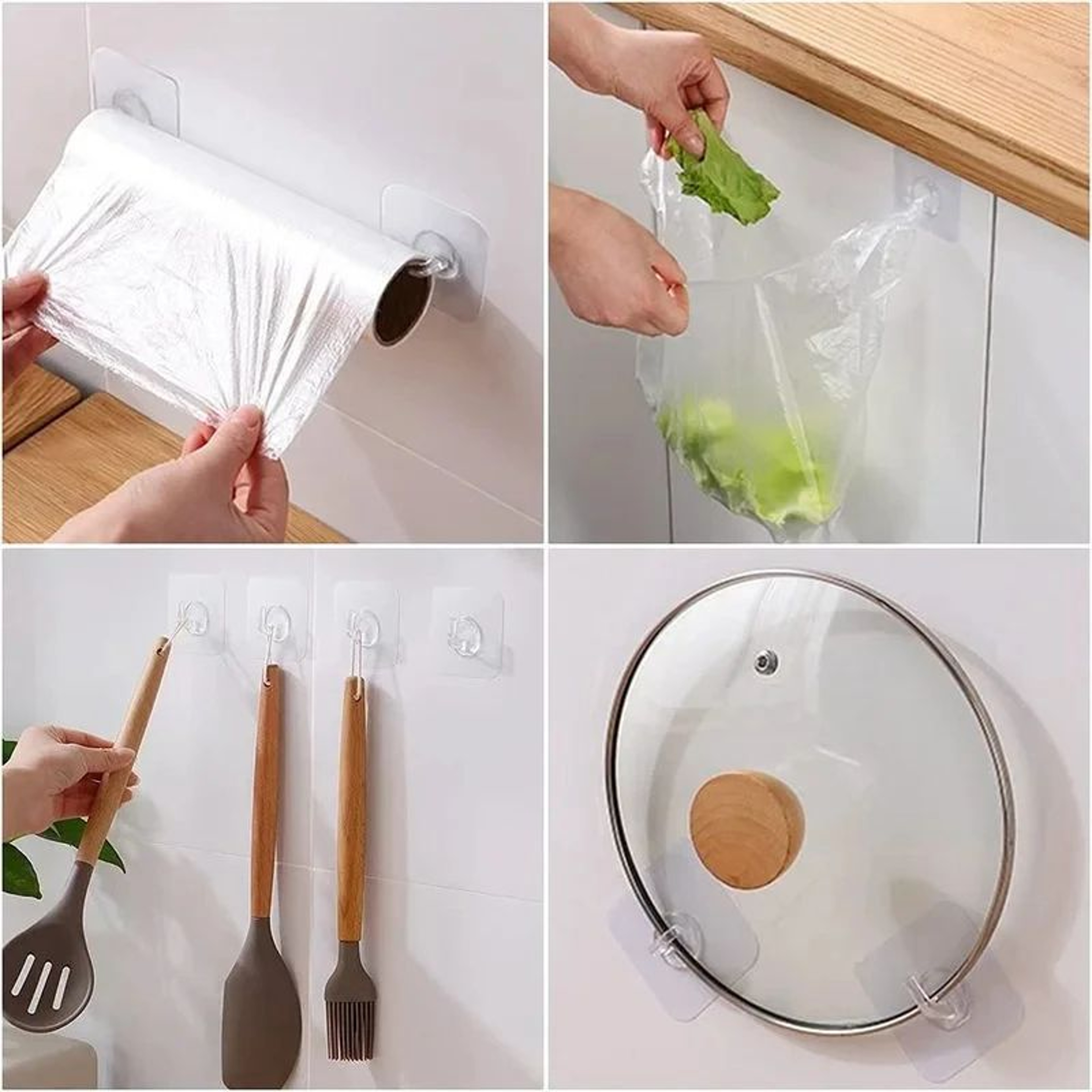 Transparent SelfAdhesive Heavy Duty Wall Hooks 51020Pack MultiUse Organizer 3