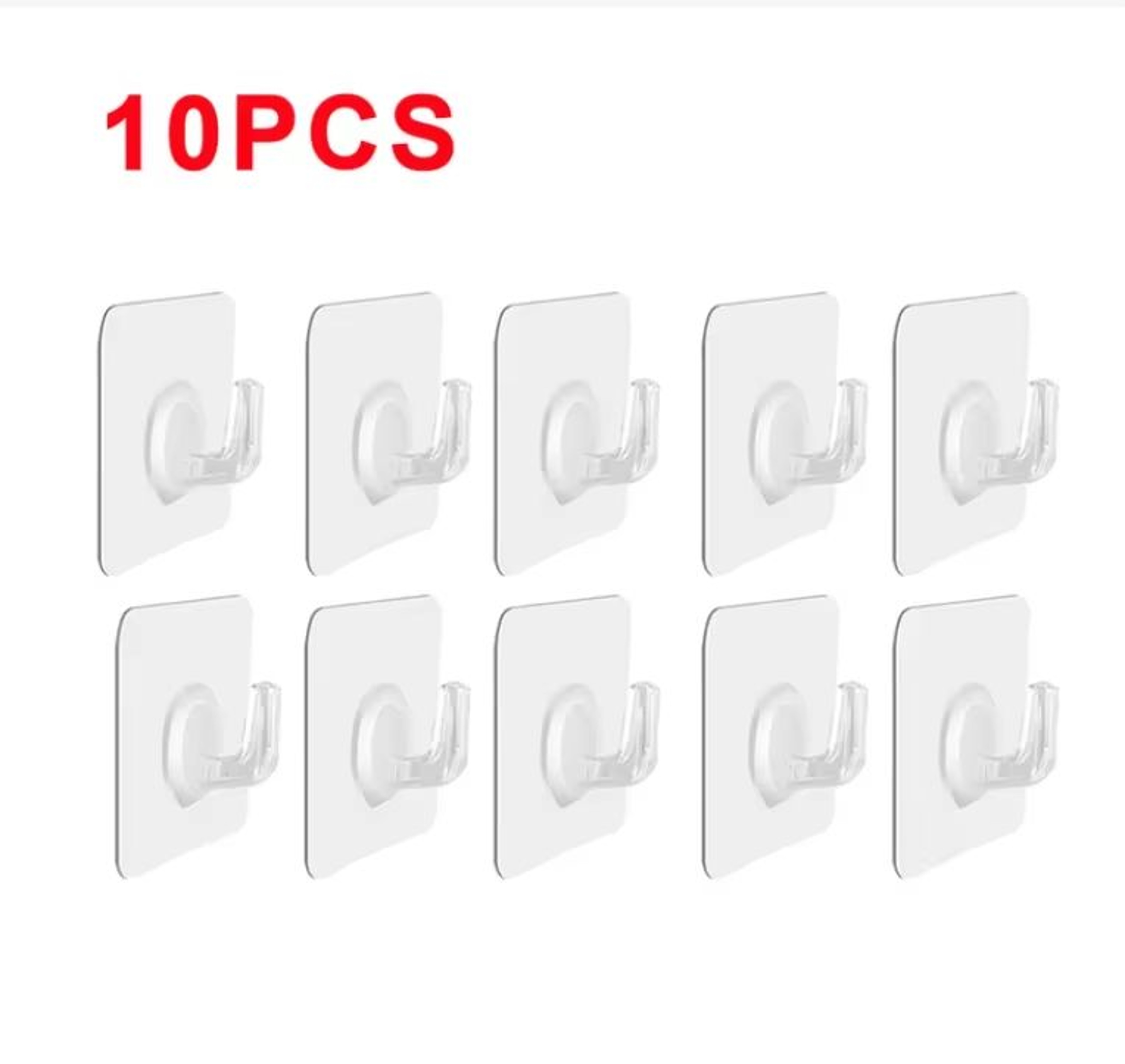 Transparent SelfAdhesive Heavy Duty Wall Hooks 51020Pack MultiUse Organizer 14