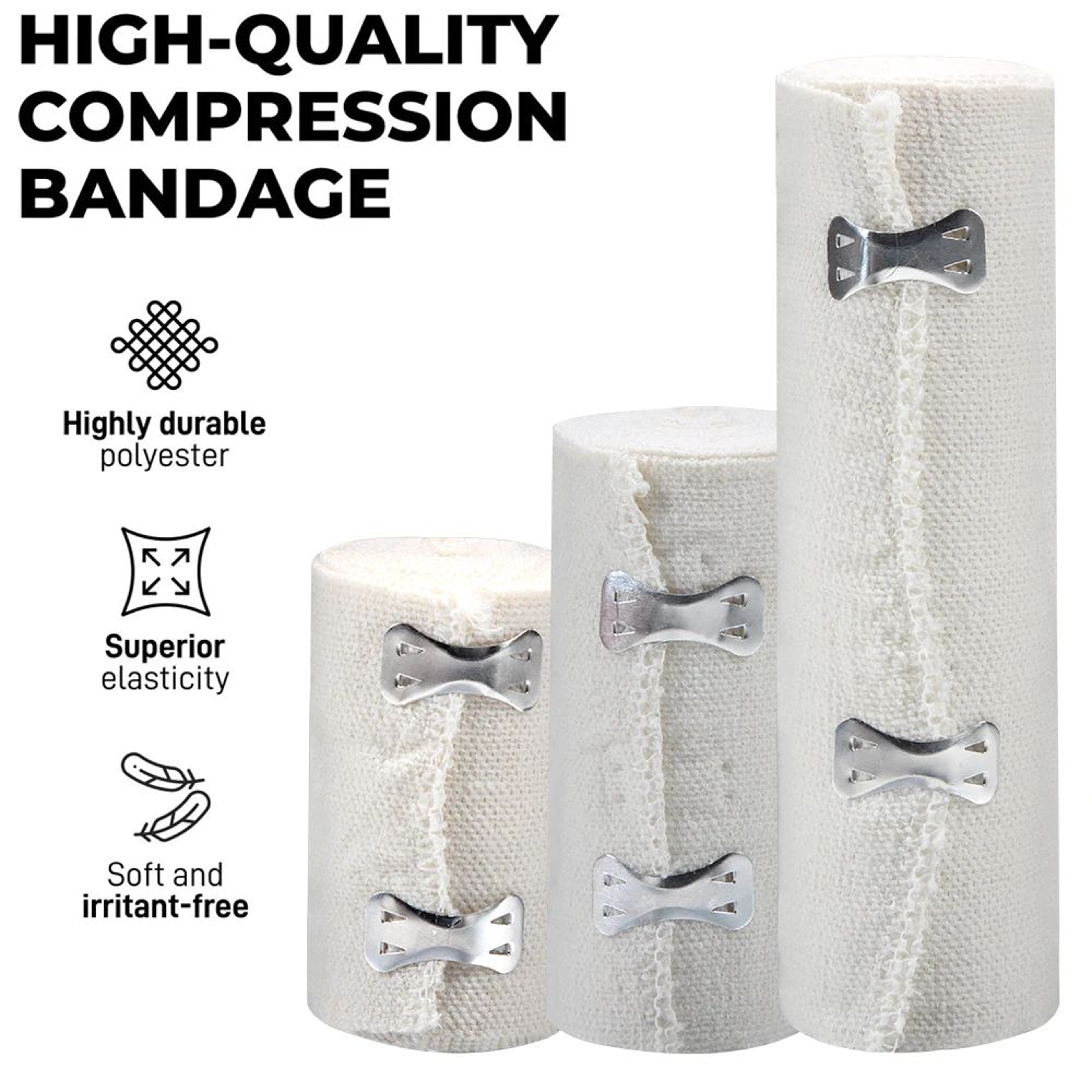 Elastic Compression Bandage Wrap 17717in Stretch For Sports And Injury Support 1