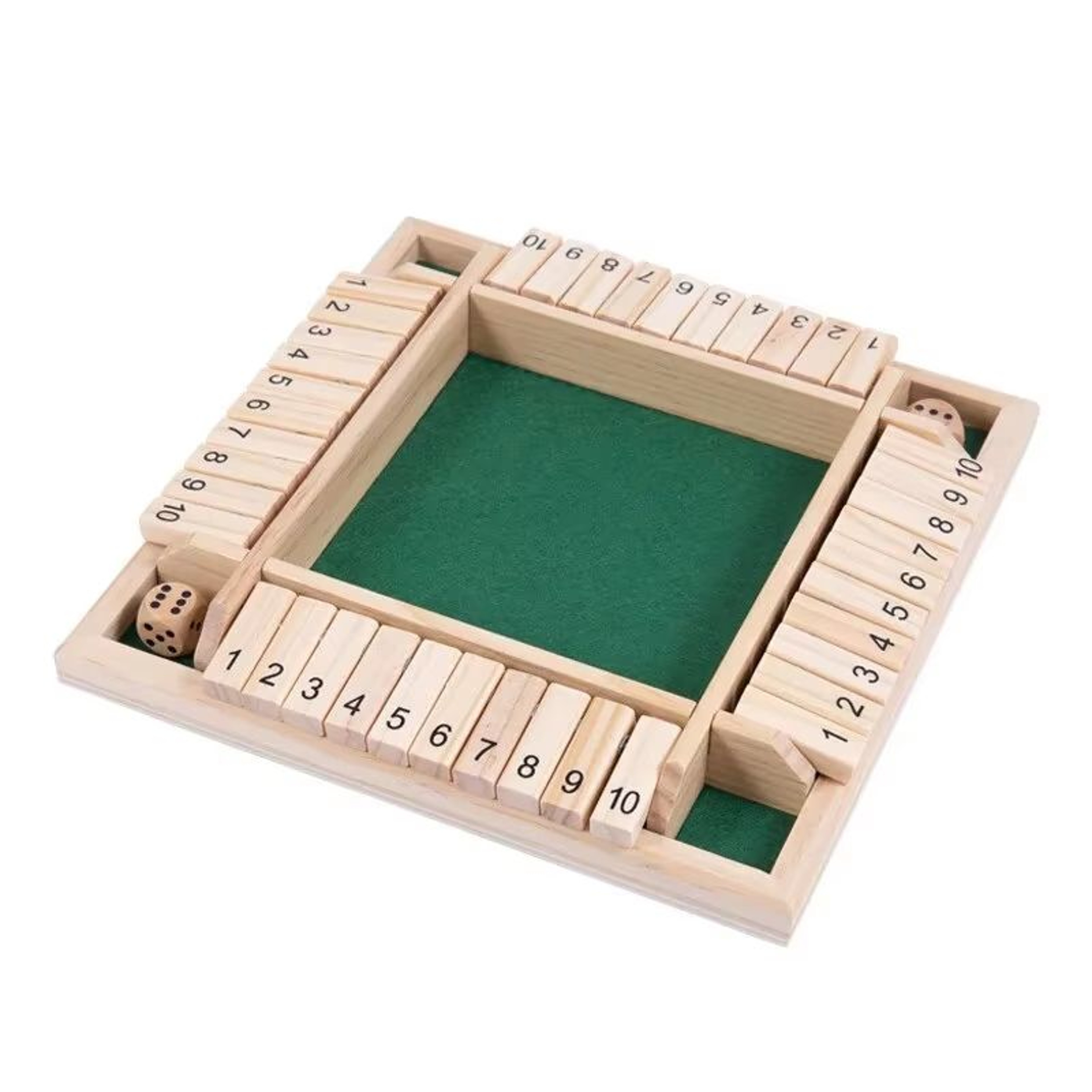 Shut The Box Classic Wooden Dice Board Game For 24 Players 6