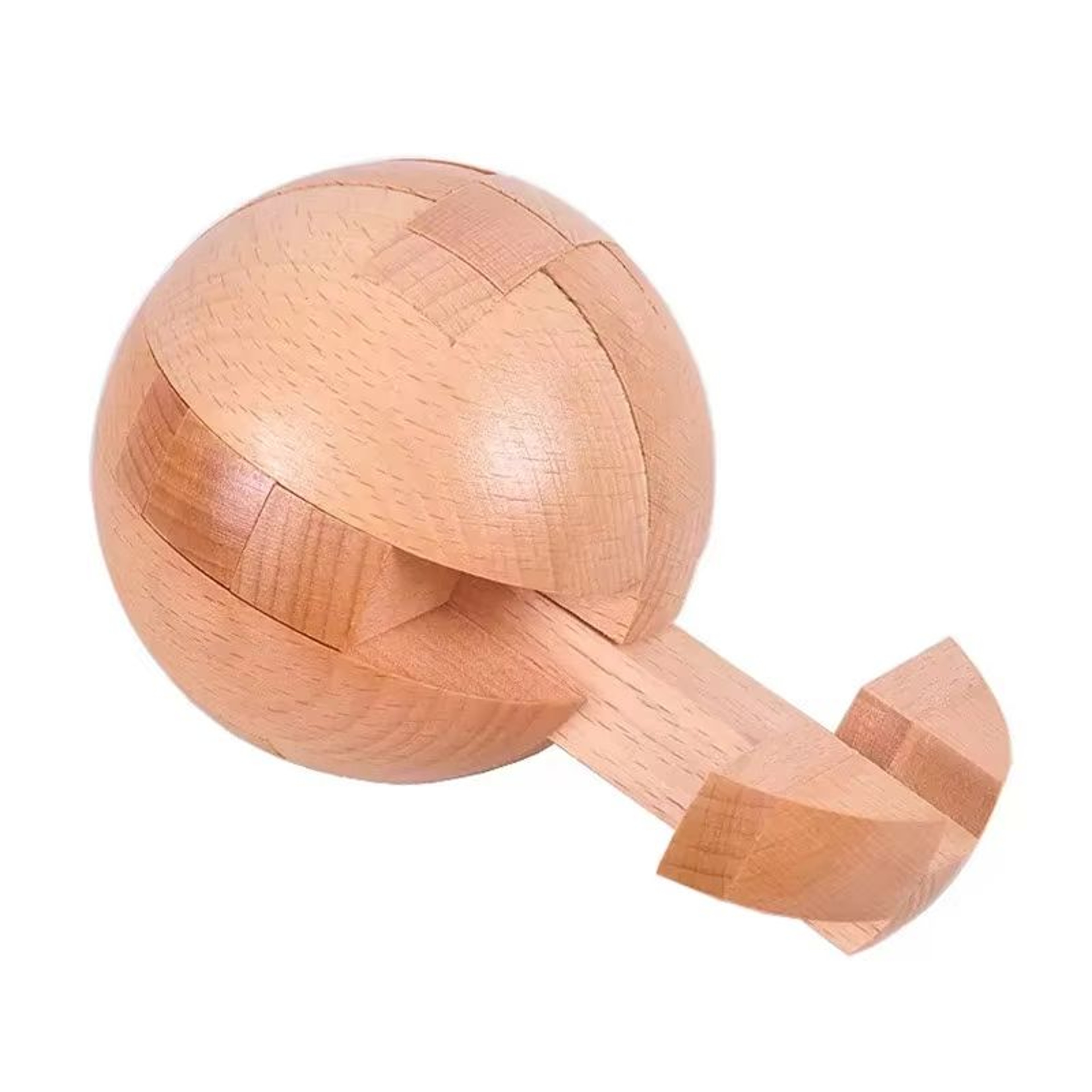 Wooden Kongming Lock 3D Sphere Puzzle Intelligence Toy For Adults And Kids 3
