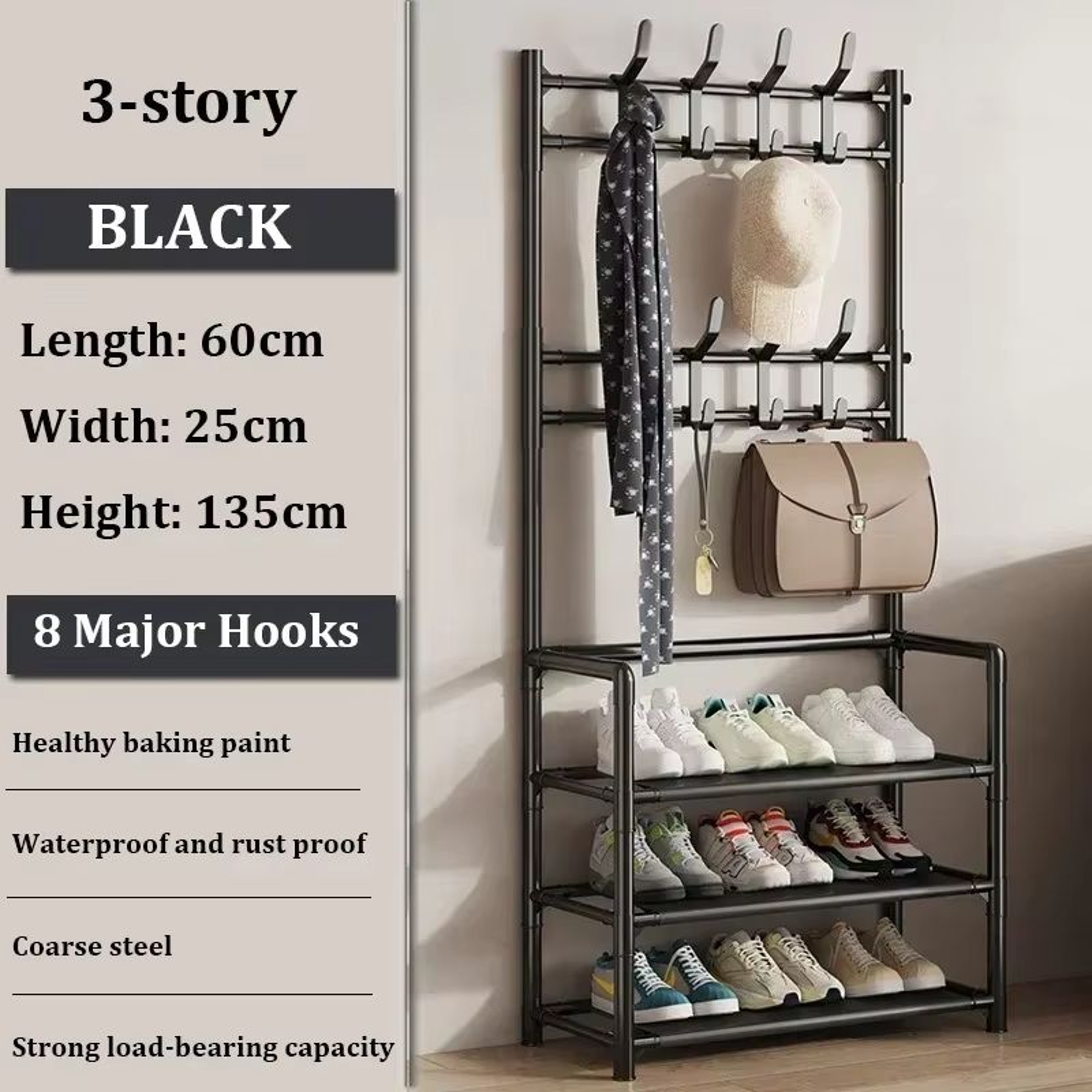 MultiLayer Clothes And Shoe Organizer Rack FloorStanding Hat  Shoe Storage Shelf 7