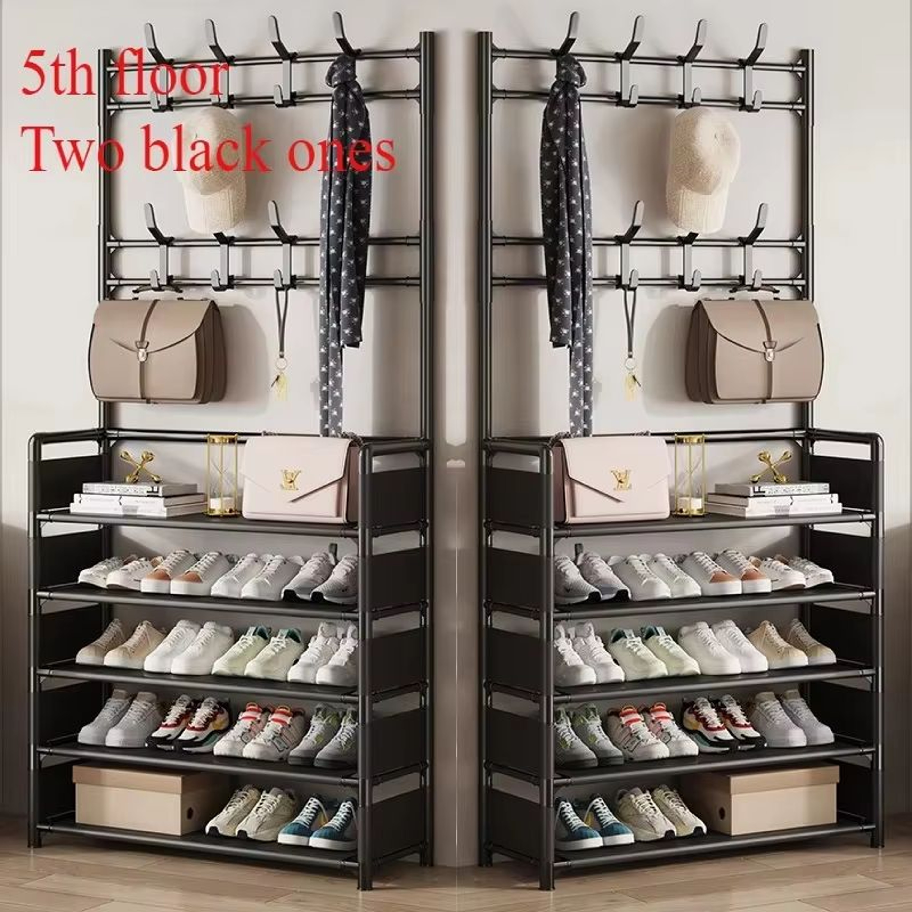 MultiLayer Clothes And Shoe Organizer Rack FloorStanding Hat  Shoe Storage Shelf 20