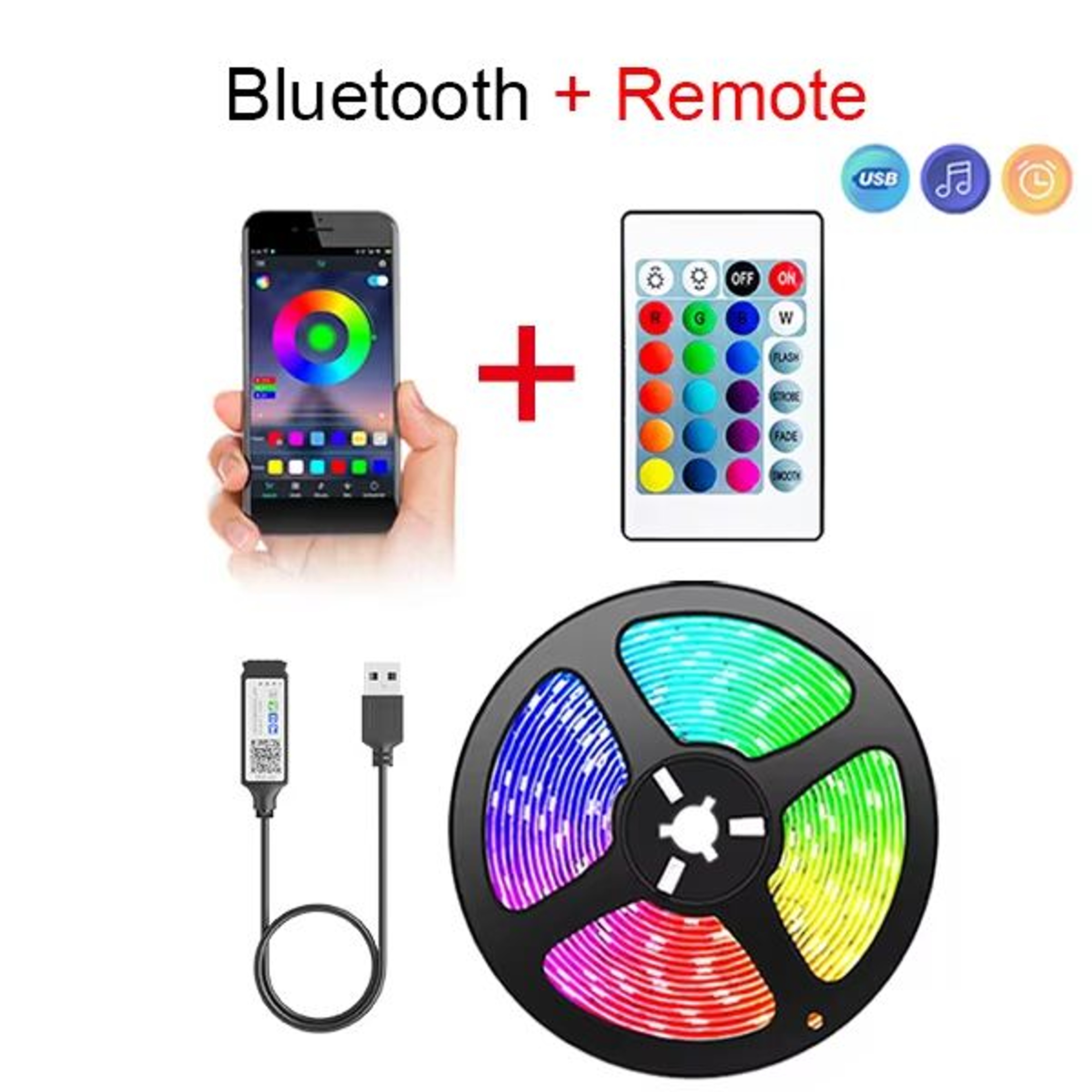 USB RGB LED Strip Lights 5 V SelfAdhesive Flexible 5050 SMD Tape 6