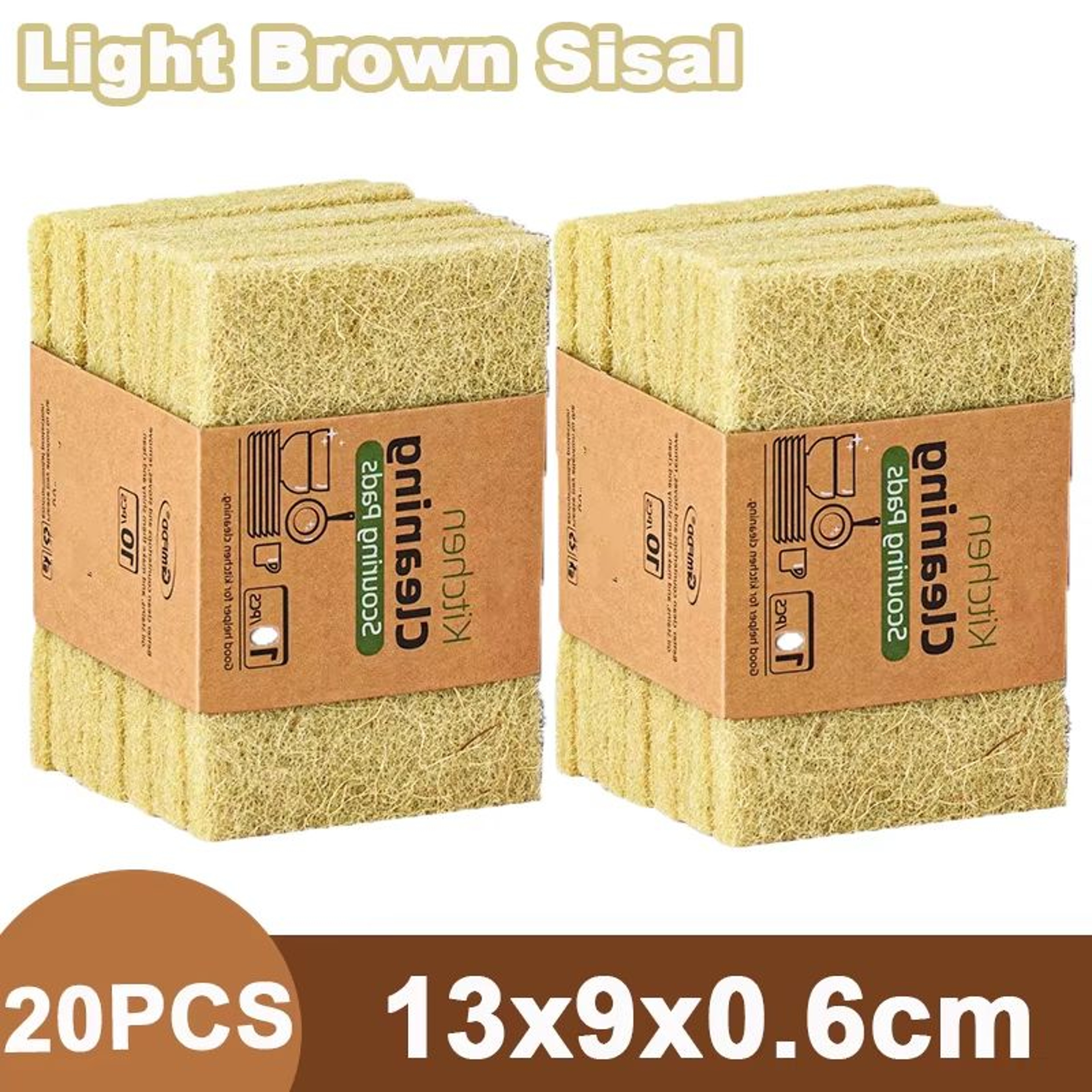 EcoFriendly Sisal Kitchen Cleaning Sponges 51020PCS Natural Fiber Dishwashing Pads 10