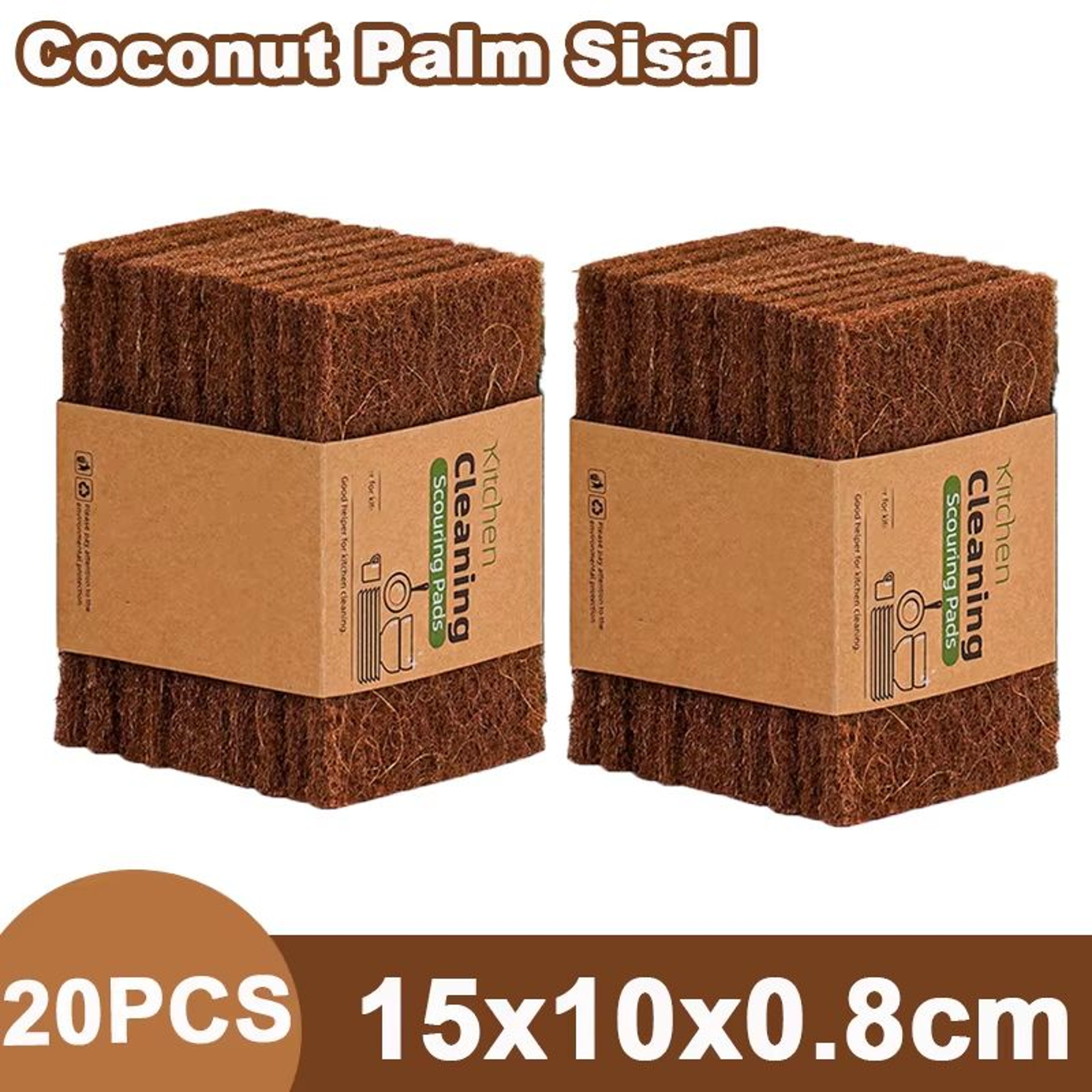 EcoFriendly Sisal Kitchen Cleaning Sponges 51020PCS Natural Fiber Dishwashing Pads 17