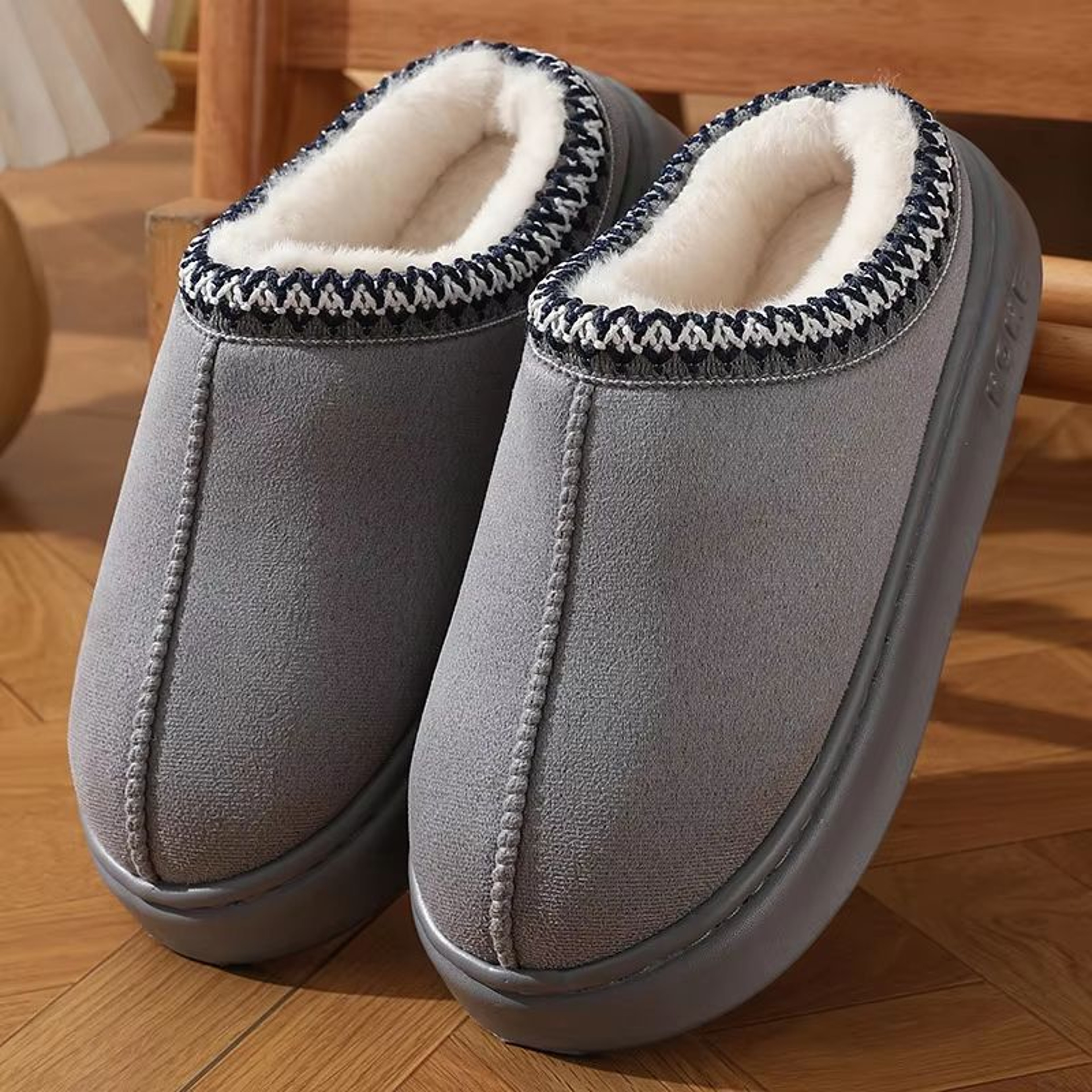 Womens Fluffy Platform Slippers Plush Warm NonSlip Winter Home Shoes 9