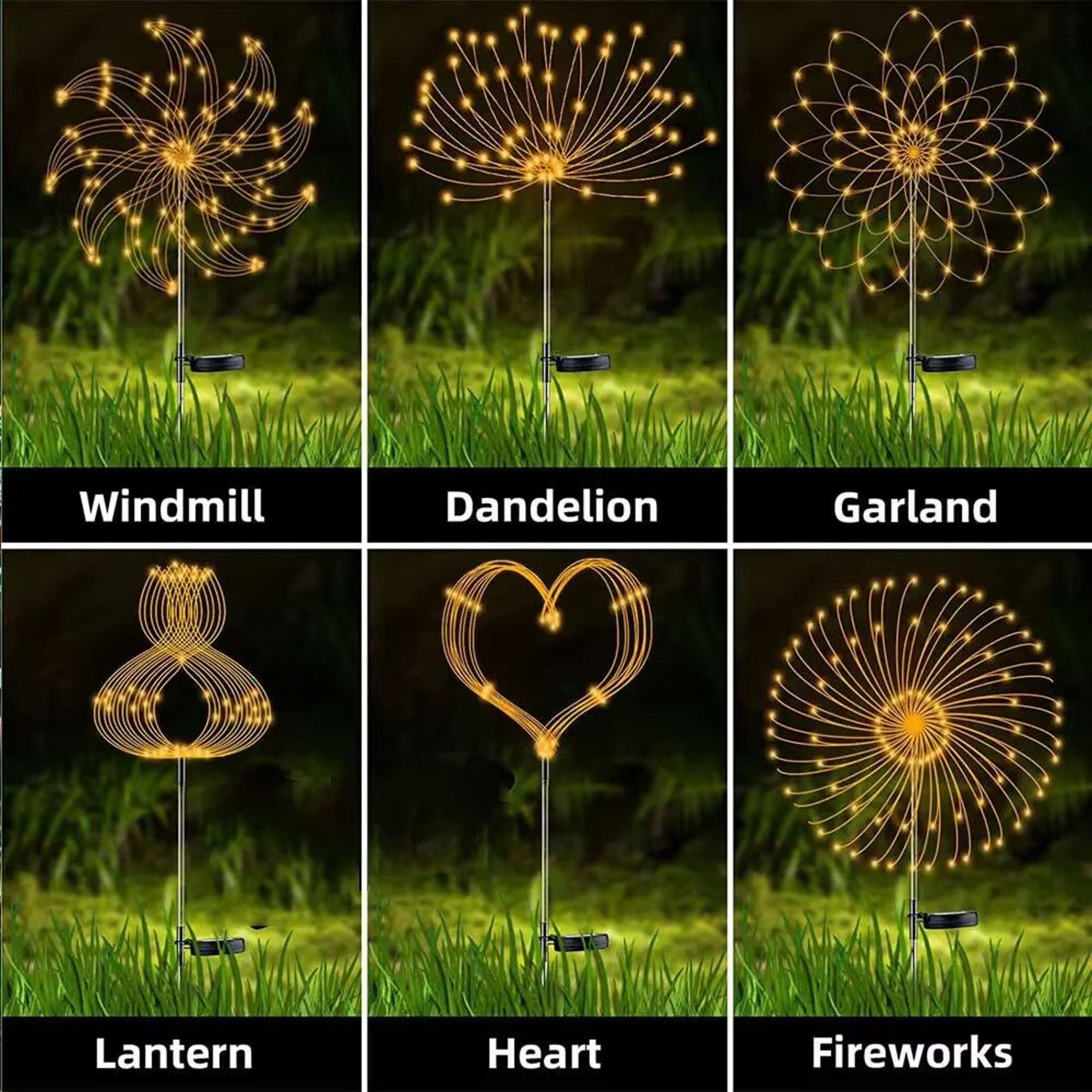 Solar Firework Garden Lights LED Outdoor Decoration Waterproof Lawn Lamp 1