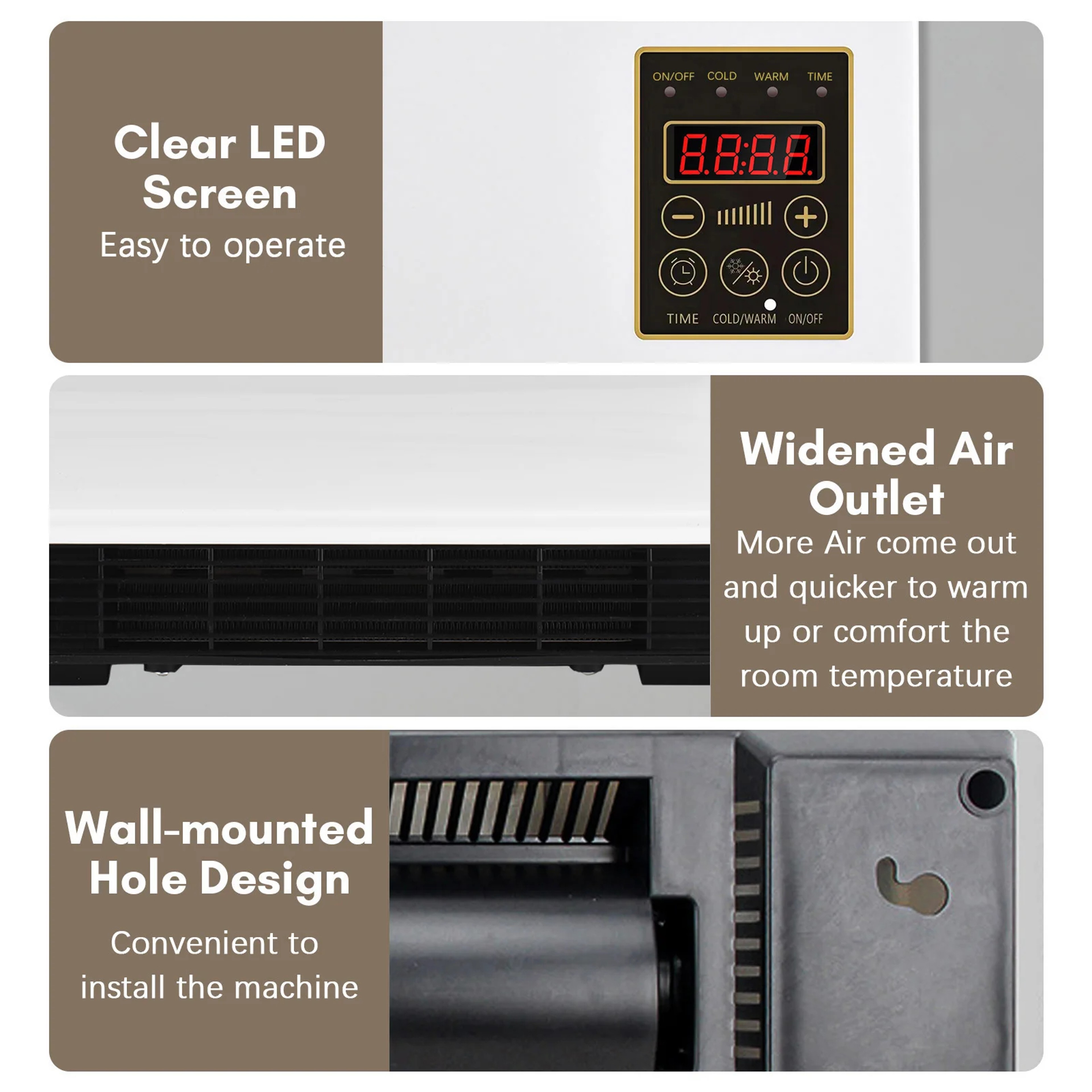 Portable Wall Mounted Heater Fan 1800W Space Saving Electric Heater Fan – view 12