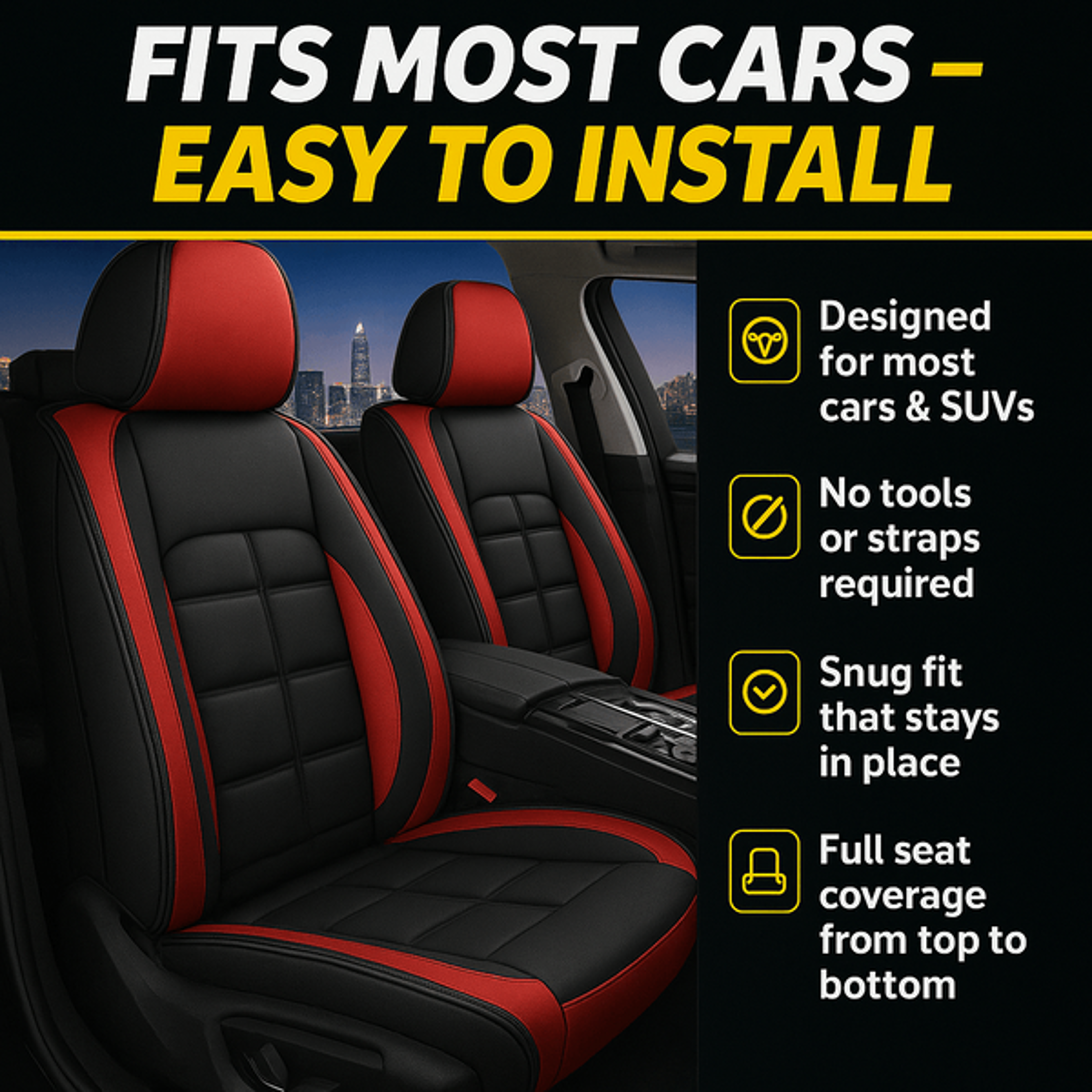 Full Leather Car Seat Cushion, All Inclusive Seat Cover, Driver's or Passenger Seat Cover, All Season Universal Pad – view 16