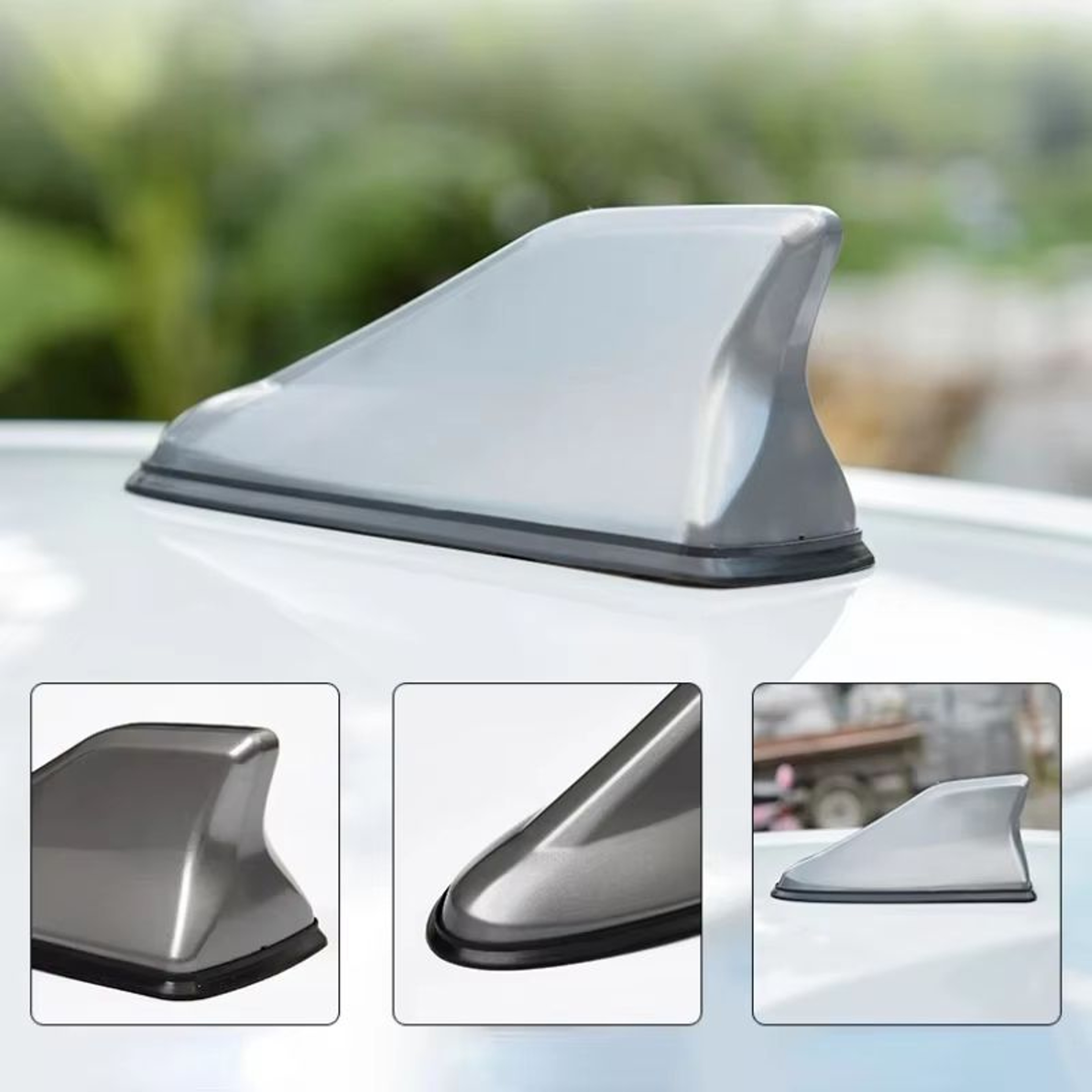 Universal Carbon Fiber Look Shark Fin Car Antenna With AMFM Signal Booster 1
