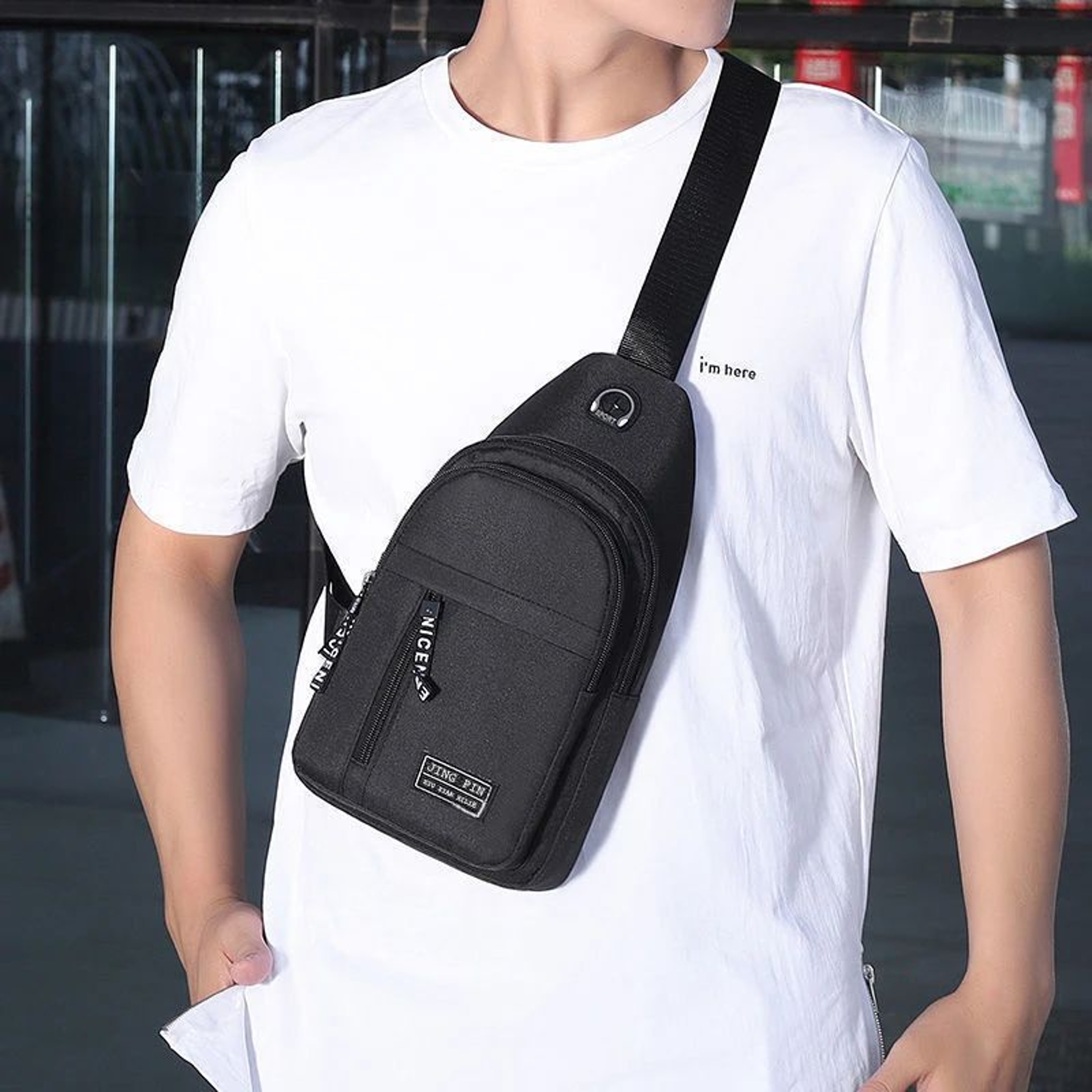 Mens Multifunctional Travel Shoulder Sling Bag Chest Crossbody Bag 2