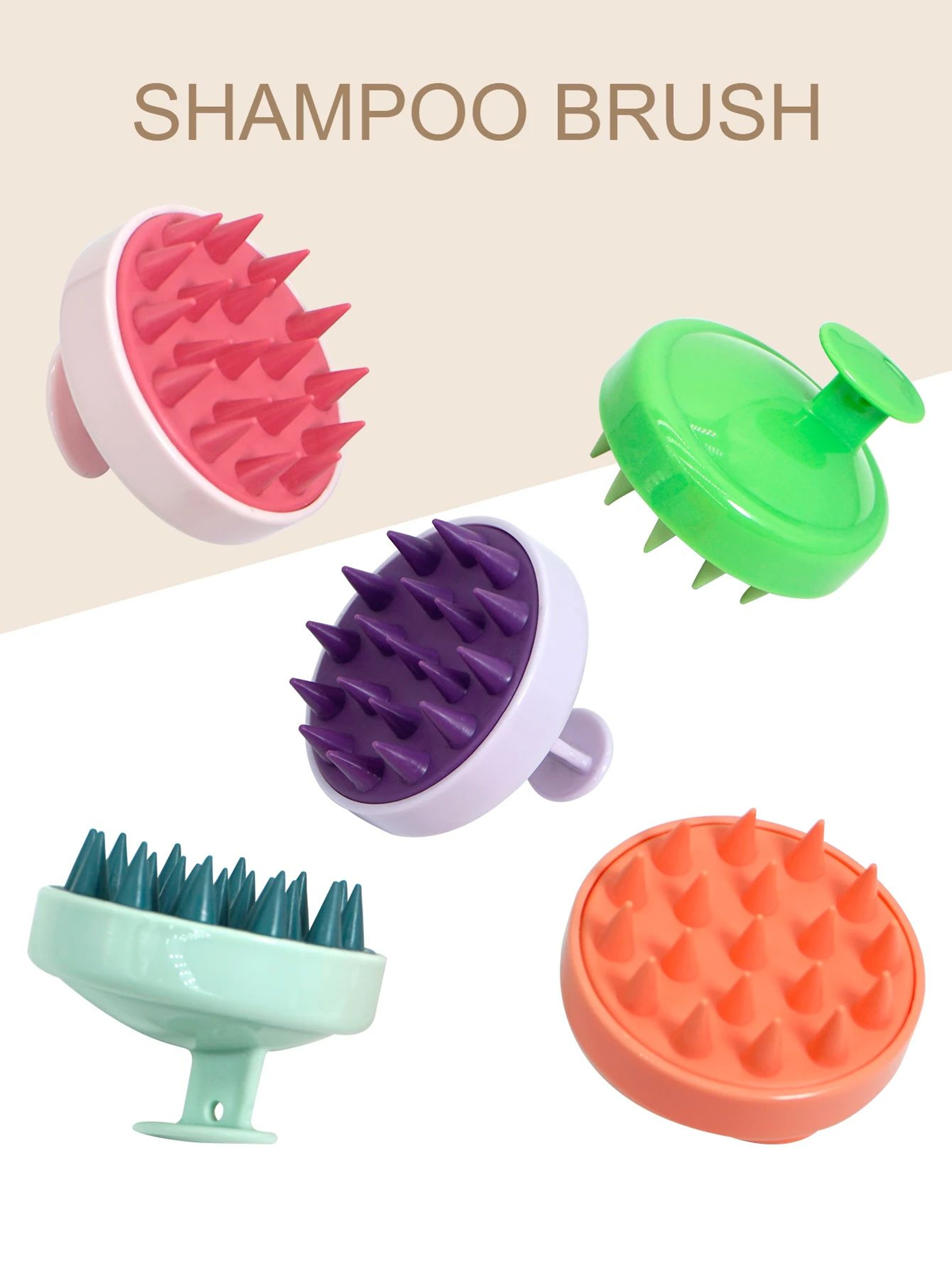 Silicone Scalp Massage Brush Shampoo Brush With Magic Handle For Hair And Body 1