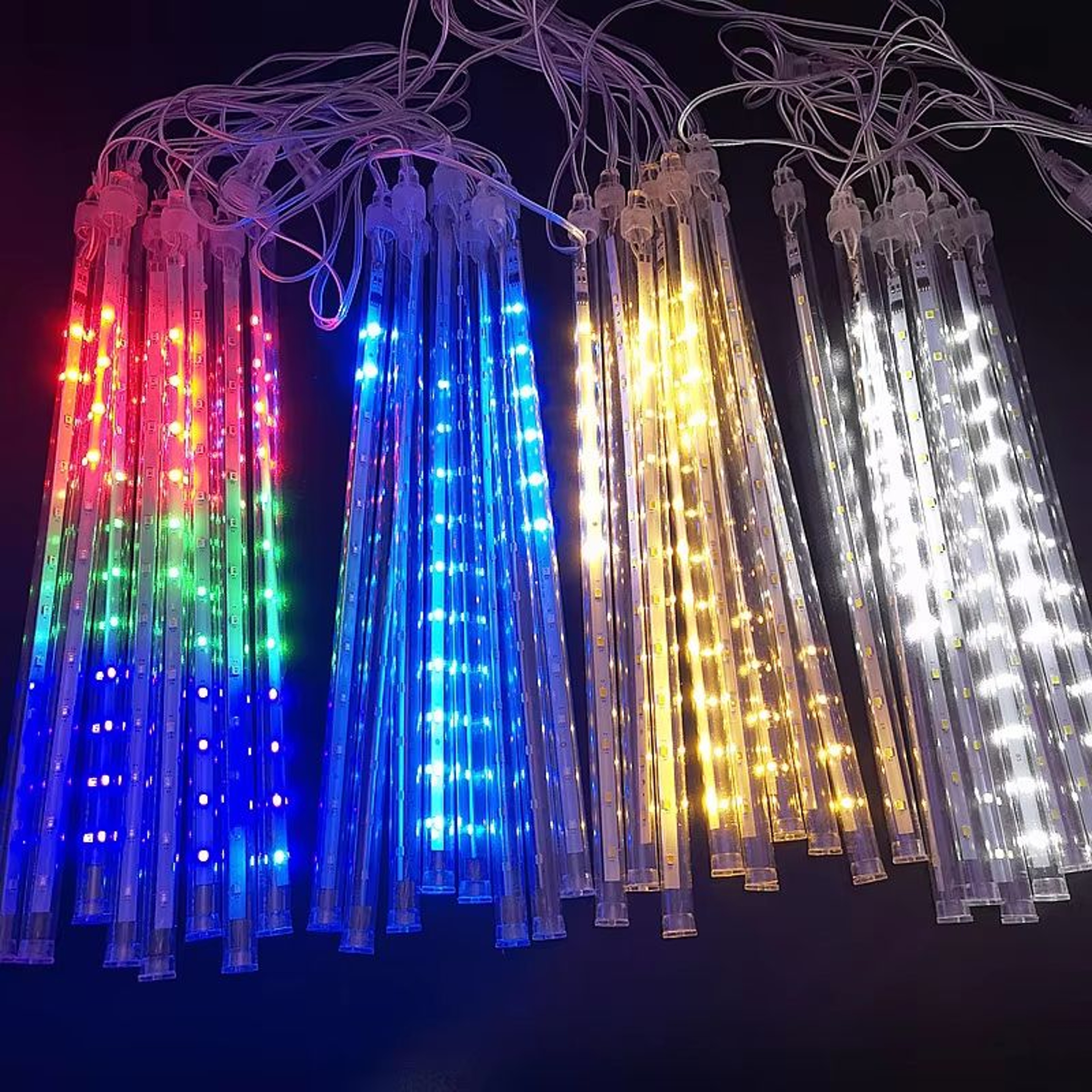 LED Meteor Shower Rain Lights Waterproof Falling Raindrop Tube String Lights 1181in 4