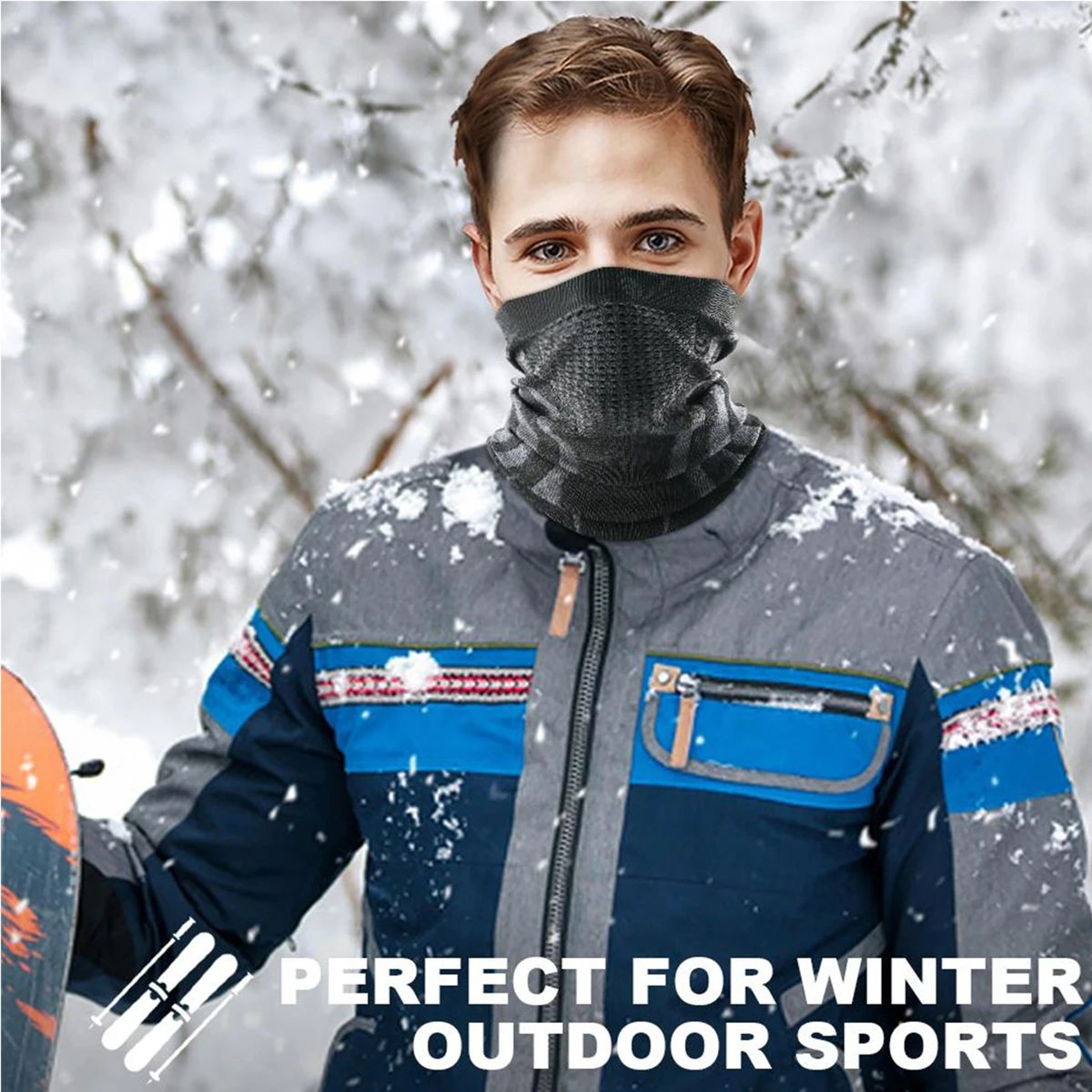 AllWeather Windproof Winter Neck Warmer Gaiter And Balaclava One Size For Ski Snowboard Motorcycle  4