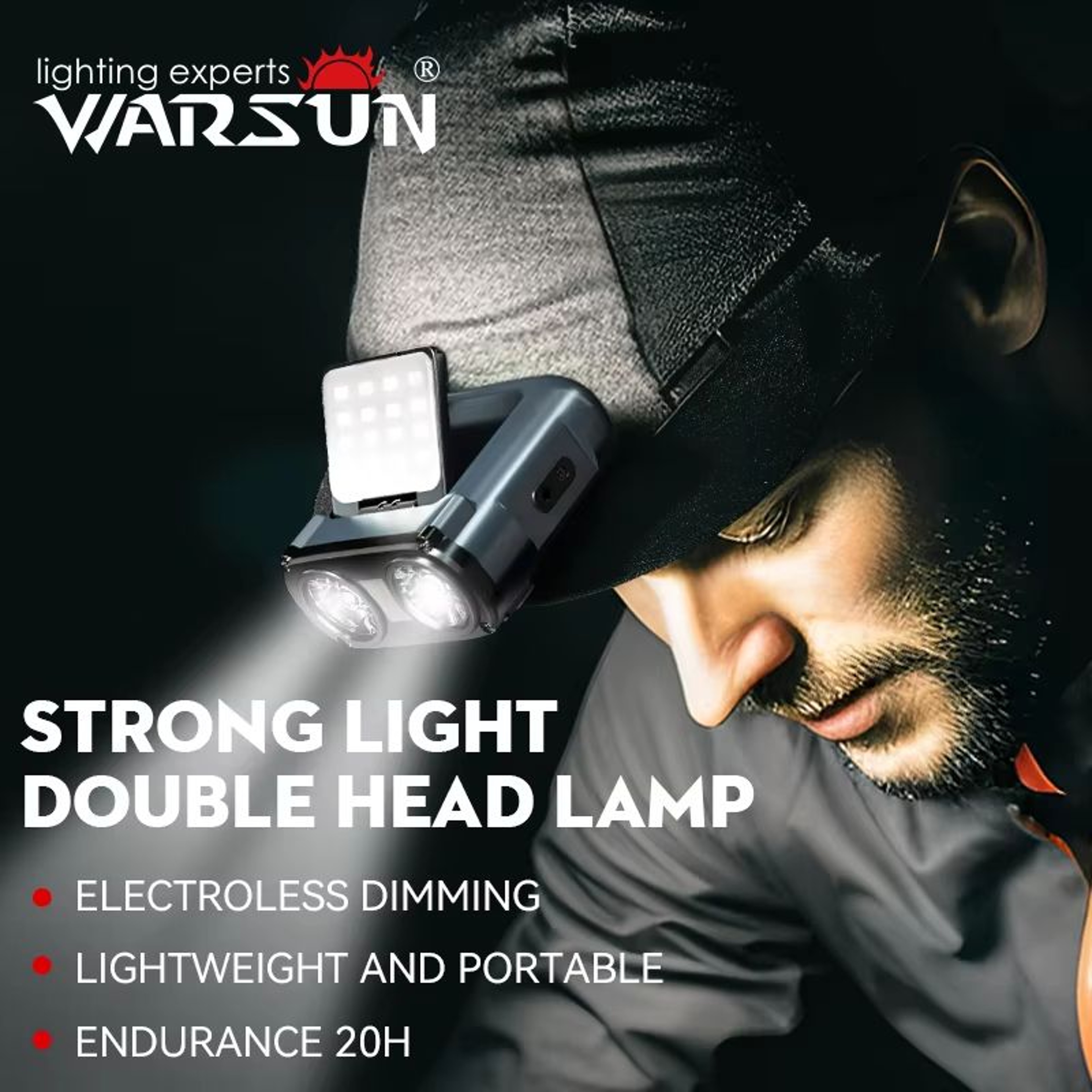 Rechargeable Owl LED Headlamp With TypeC Charging Portable Rotating Hunting Light Bicycle Front Fla 0