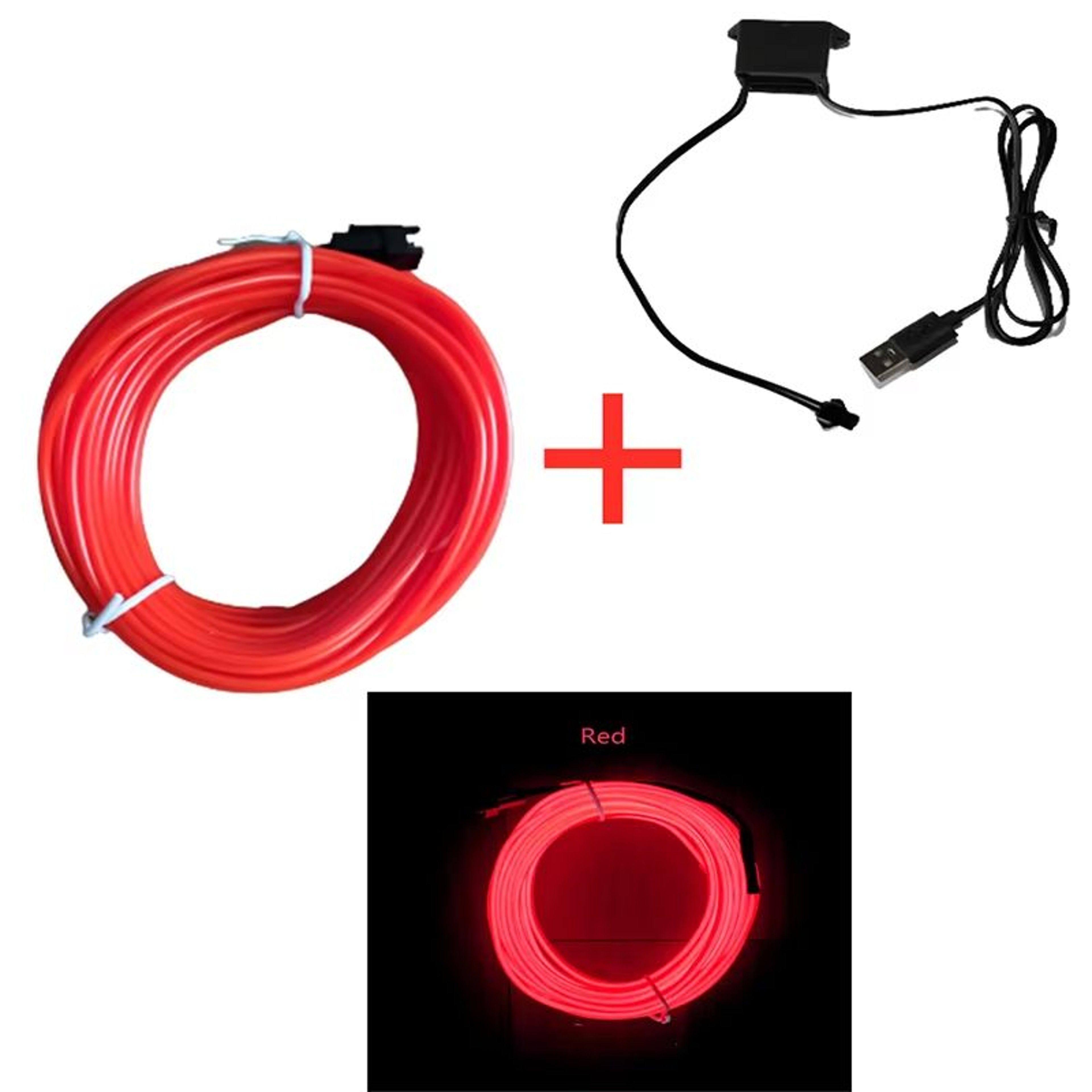Car Interior EL Wire LED Neon Strip Lights USB Ambient Lighting Flexible DIY Decor 328ft  984ft  16 7