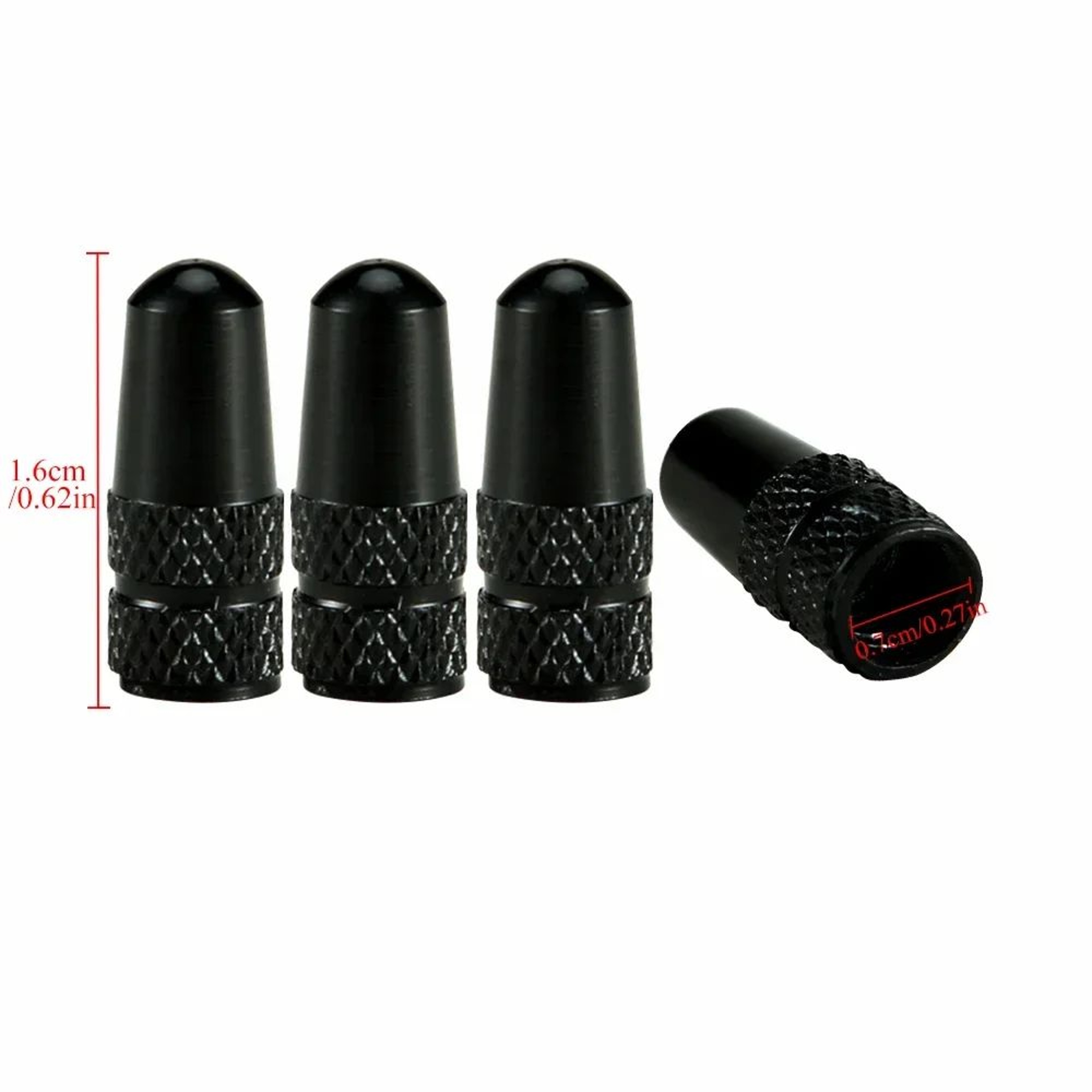 Set Of 4 Aluminum Alloy Bicycle Presta Valve Caps For Road MTB Track Racing Wheels 1