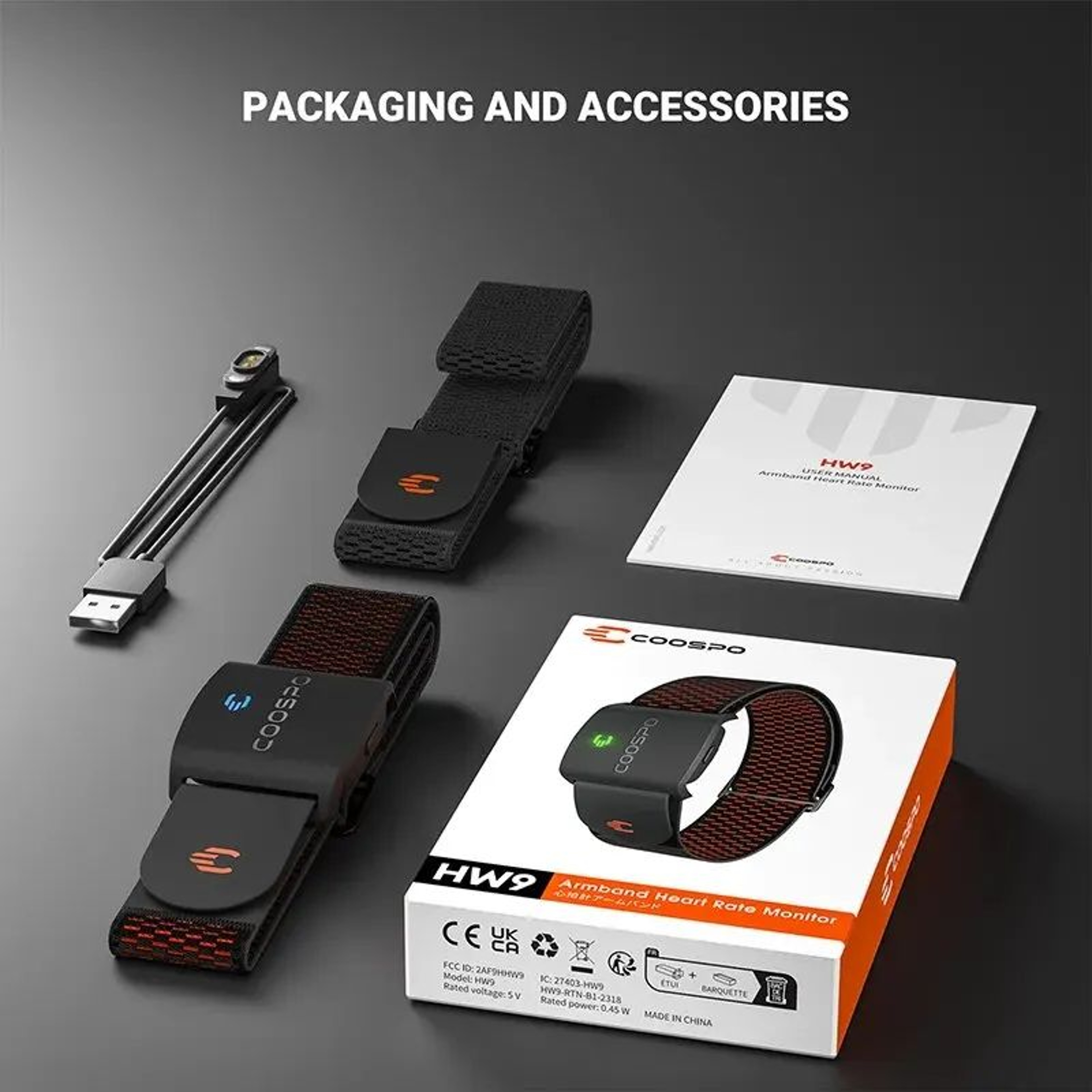 COOSPO HW9 Armband Heart Rate Monitor With HR Zones And Calorie Tracking BLE 50 ANT Sensor 5